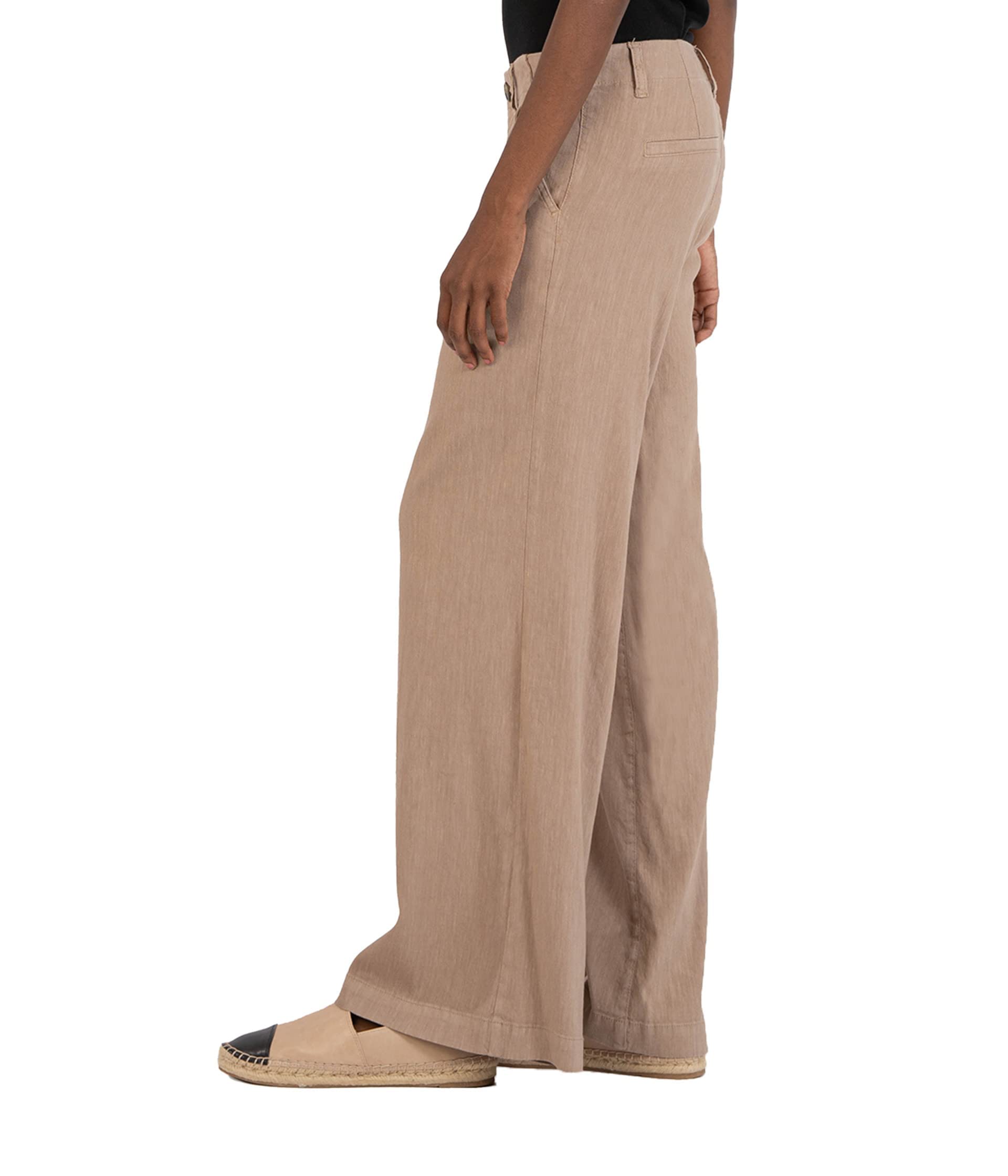 KUT from the Kloth Women's Meg Linen Wide Leg Pants - Comfortable High Waisted Linen Trousers for Summer, Travel & Casual Outfits