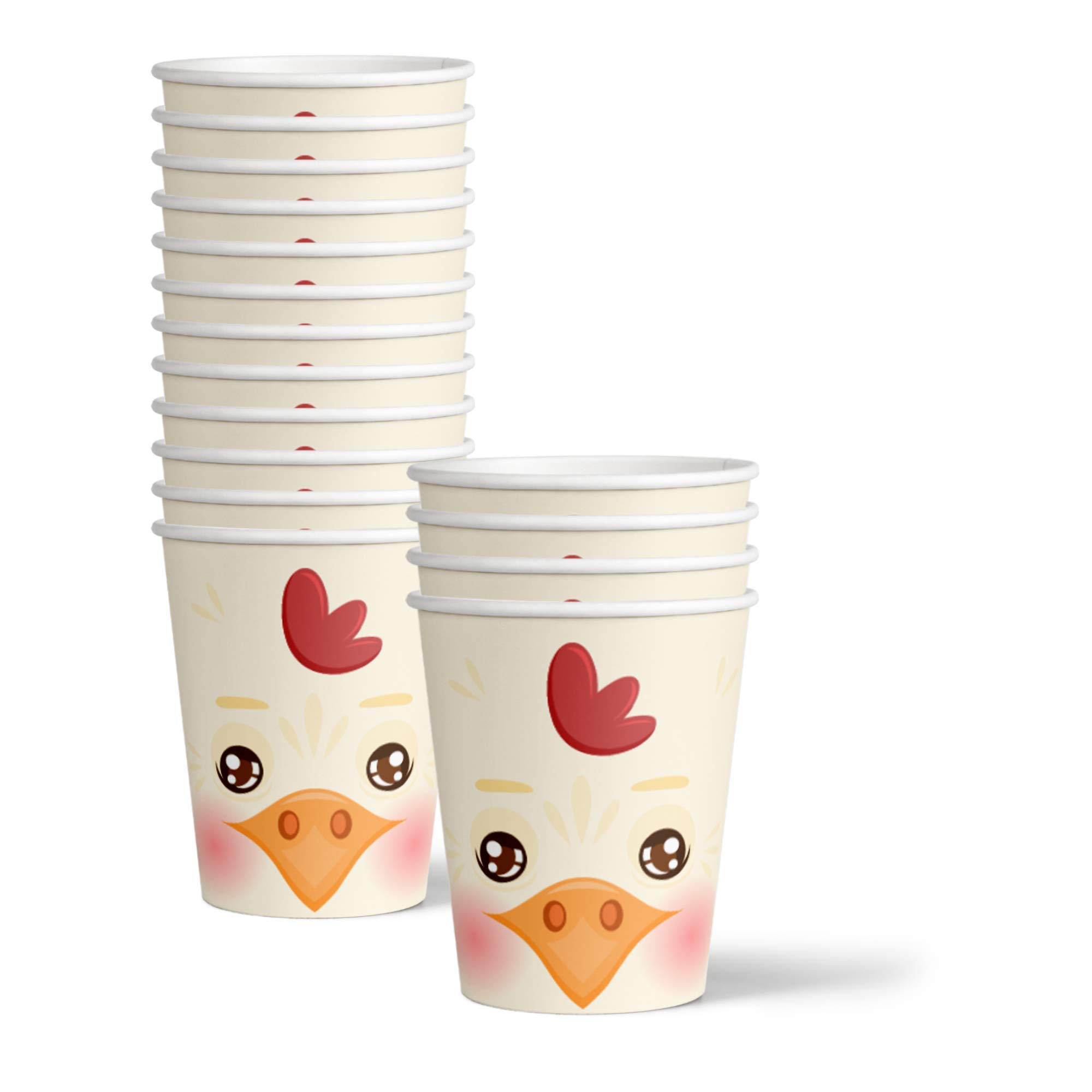 Chicken Themed Birthday Party Supplies Set - 16-Piece Tableware Kit with Plates, Napkins & Cups for Kids' Birthday Celebrations & Themed Parties