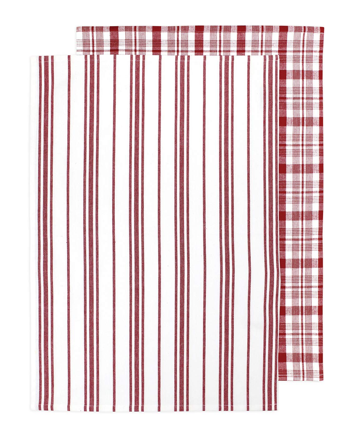 Farmhouse Cotton Kitchen Towels - Set of 2 | Durable & Absorbent for Drying Dishes & Cleaning | Cabernet