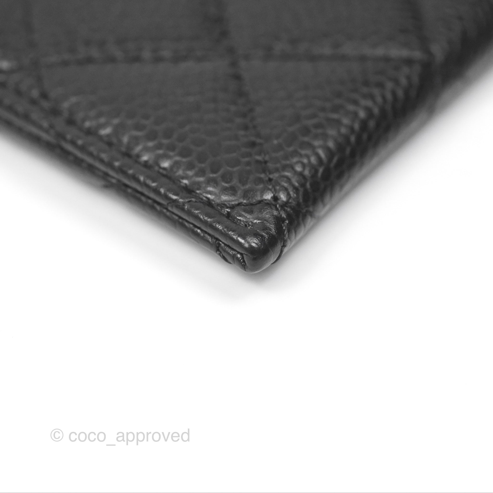 Chanel Classic Black Flat Card Holder - Genuine Caviar Leather with Gold Hardware - Perfect for Everyday Use & Gift Giving