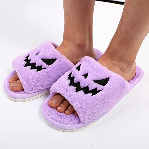 LELEBEAR Women's Pink Halloween Slippers - Cozy Fuzzy Pumpkin Slides for Spooky Season | Perfect for Halloween Parties, Trick-or-Treating & Festive Home Wear