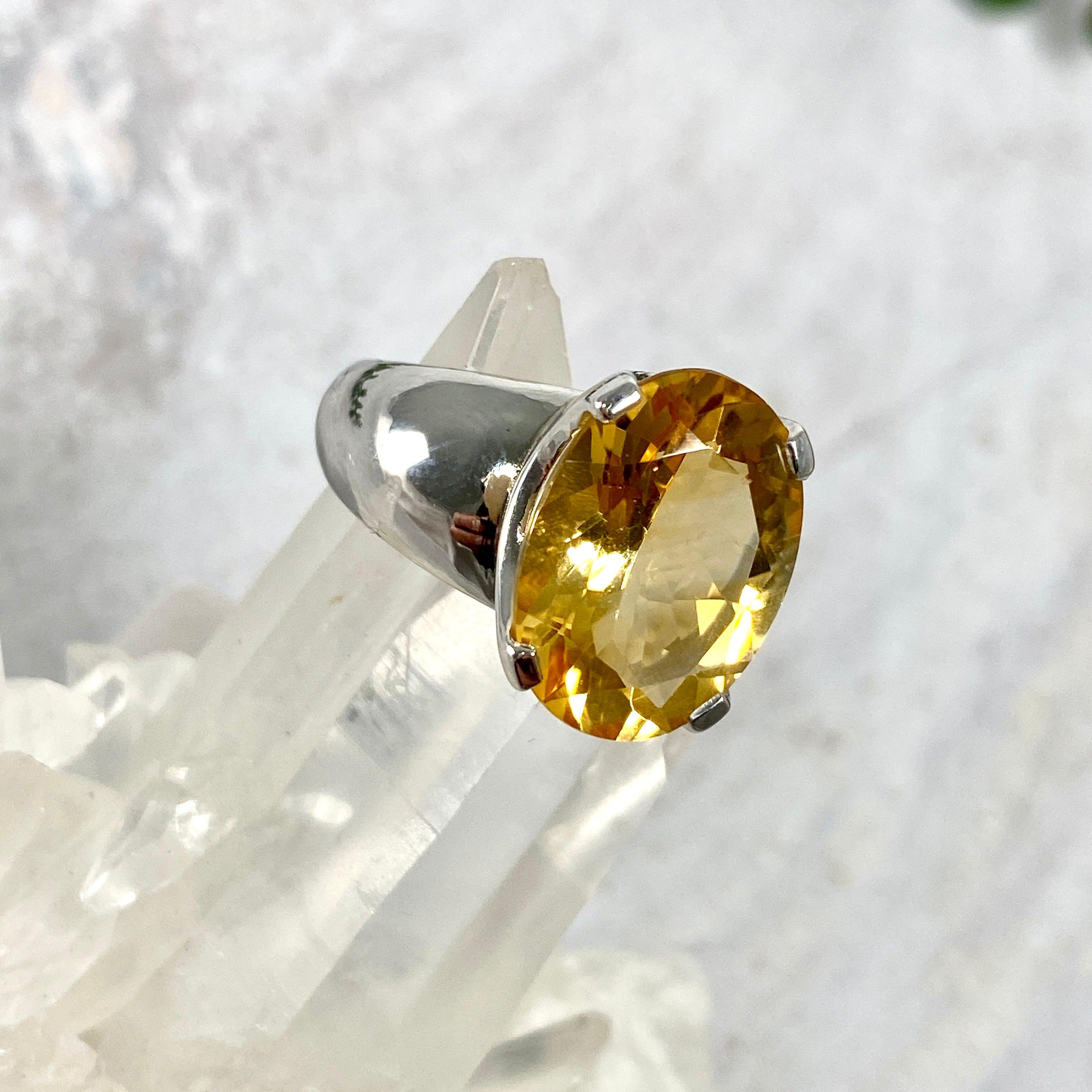 Citrine Oval Cut Ring Size 8 - 925 Sterling Silver Gemstone Jewelry for Women, Perfect for Weddings, Parties & Everyday Wear