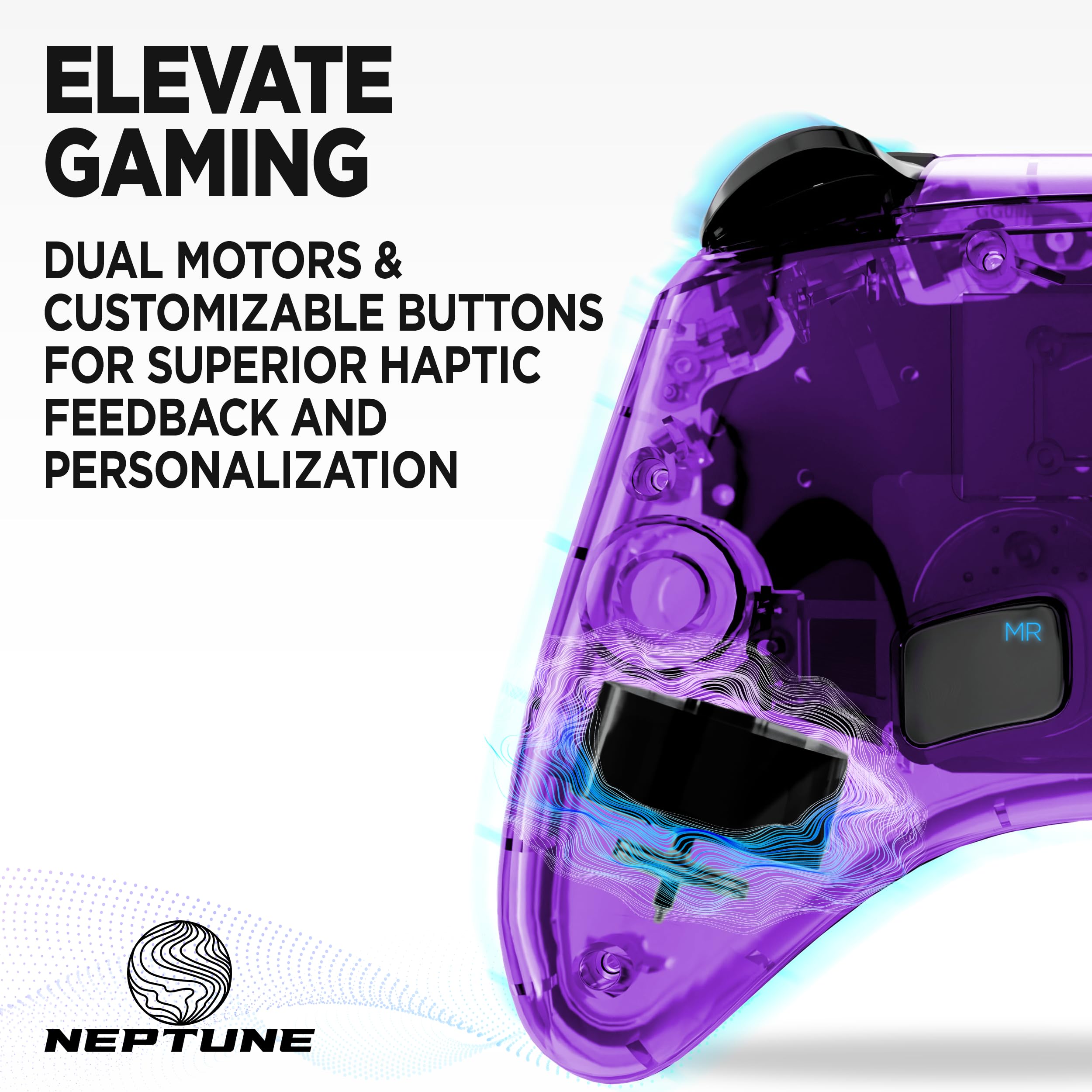 Wireless Pro Controller for Nintendo Switch/Switch OLED/PC - Neptune AfterBurner with Dual Vibration, RGB Lighting, Motion Control & Turbo Function | Gaming Accessories for Switch Consoles - Perfect for Competitive Gaming & Long Play Sessions (Cosmic Purple)
