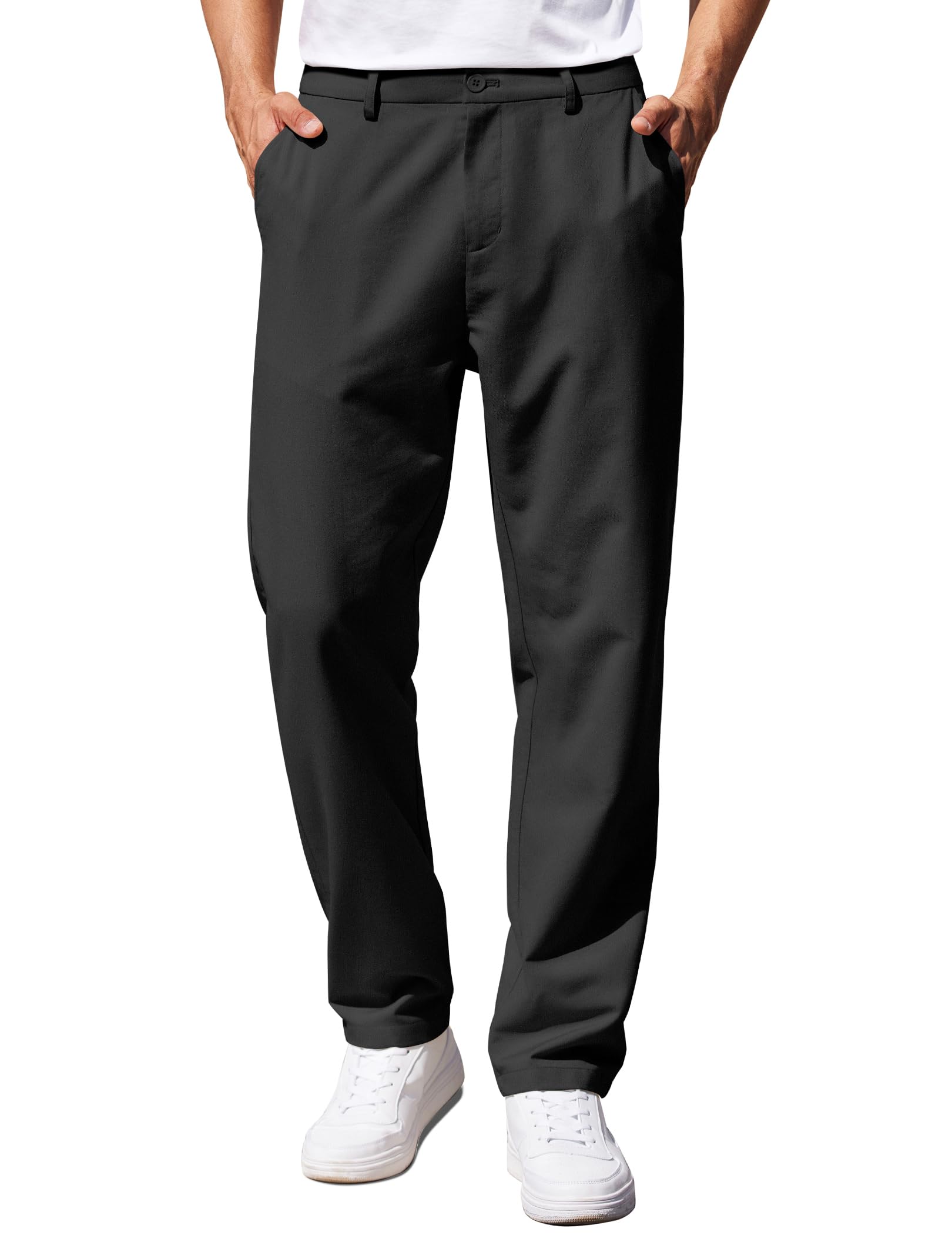 COOFANDY Men's Casual Classic Fit Straight Leg Twill Pants - Comfortable Office & Weekend Wear for Business Casual Style