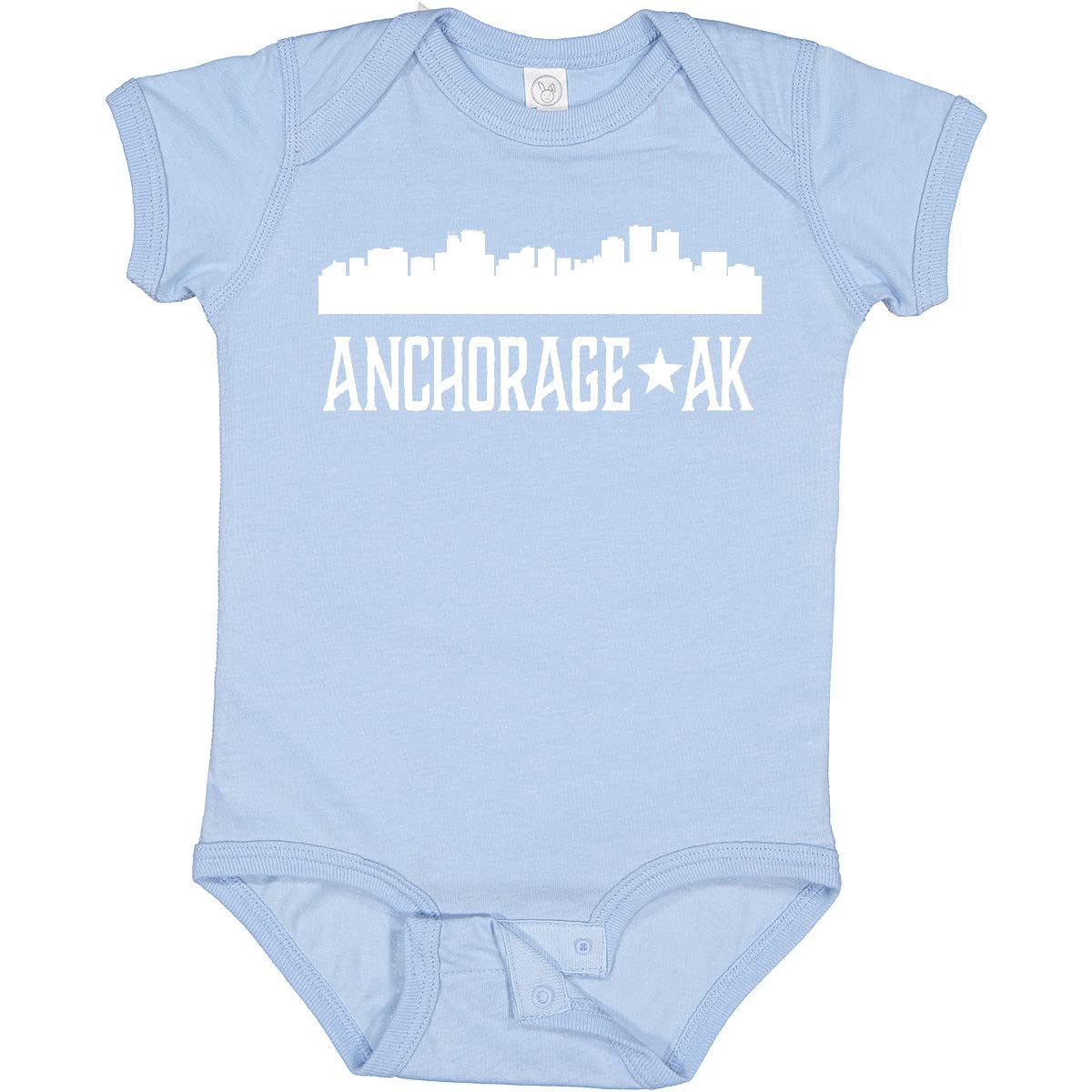 Inktastic Anchorage Alaska Skyline Silhouette Travel Baby Bodysuit - Cute Outfit for Travel Lovers & Alaska Adventures - Perfect for Infants, Newborns & Photo Shoots