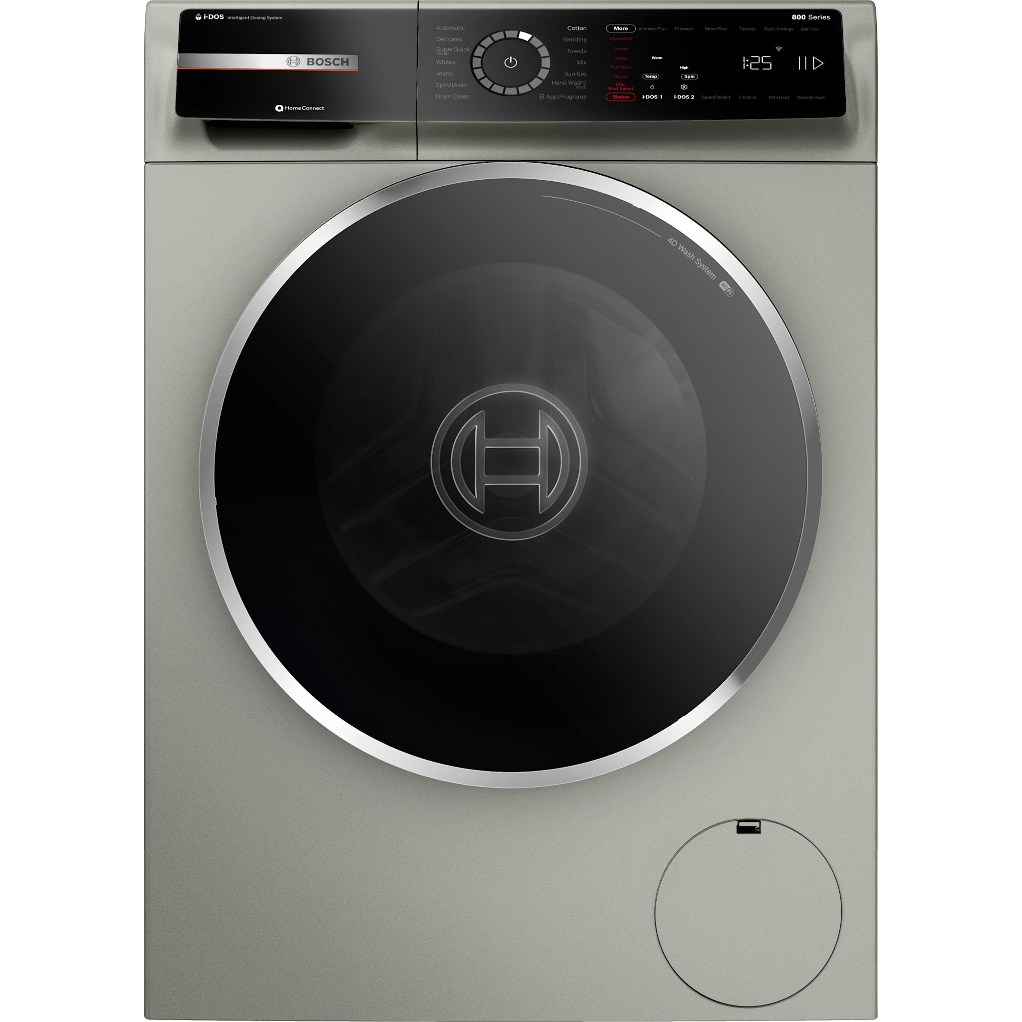Bosch WGB246AXUC Front Load Washer - 24 Inch Pearl Steel Energy Star Certified Laundry Machine for Home & Apartment Use