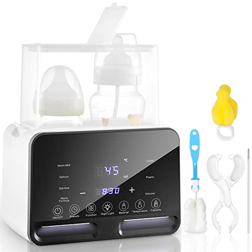9-in-1 Baby Bottle Warmer & Milk Warmer for Breastmilk & Formula - 48H Constant Warming with Defrost, Heating, Sterilizing & Thawing - Precise Temperature Control for 2 Bottles - Perfect for Night Feedings, Travel & Daycare Use