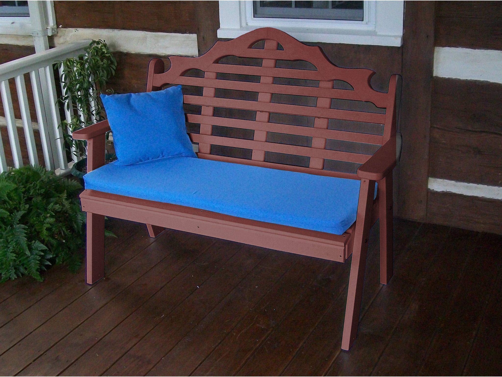 A&L Furniture Company Recycled Plastic 4-Foot Marlboro Garden Bench - Eco-Friendly Outdoor Seating for Patio, Yard & Park (4-Week Lead Time)