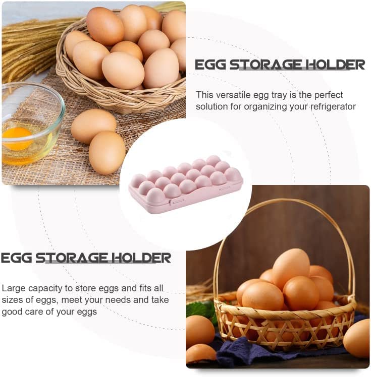 SKOFRI 18 Grid Plastic Egg Storage Container - Stackable Refrigerator Tray for Kitchen, Fridge Organizer (30x15x6.5 cm) - Perfect for Fresh Egg Storage, Pantry Organization & Space Saving in Home Kitchen
