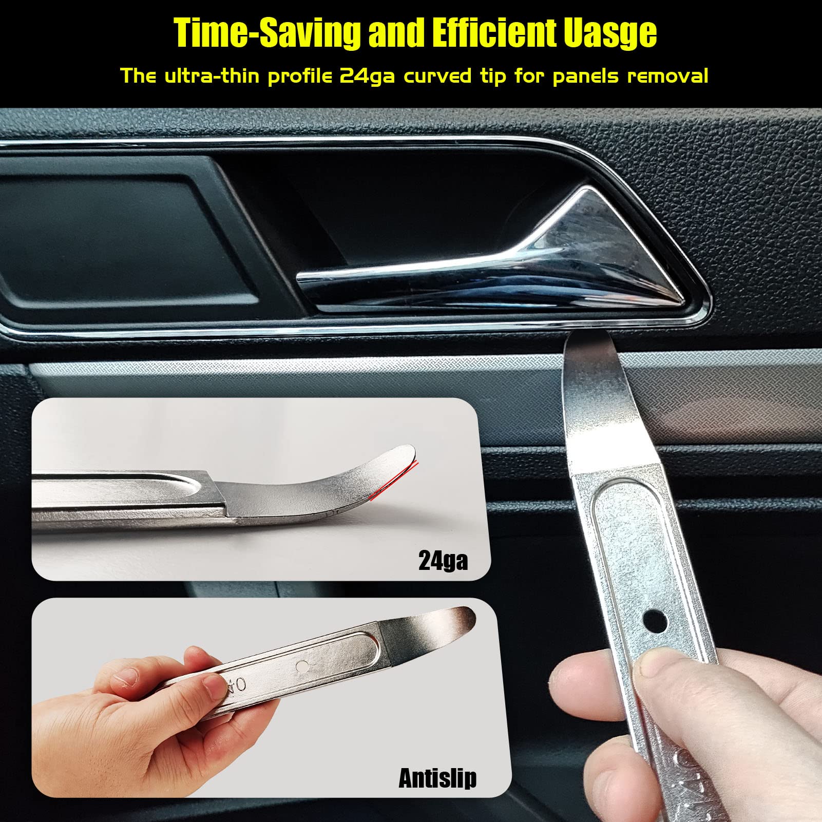 4140 Steel Pry Bar - Professional Trim Removal Tool for Auto & Aircraft Interiors | Mini Pocket Pry Bar for Door Panels & Exterior Parts | Perfect for Mechanics & DIY Car Repairs
