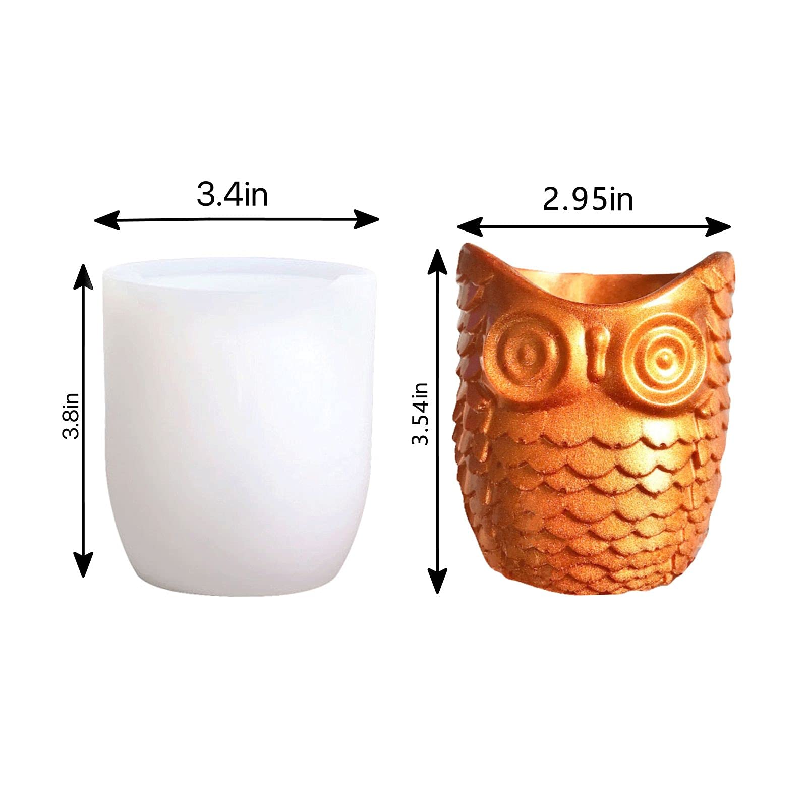 Large Owl Epoxy Silicone Molds for Resin Casting - DIY Pen Cup, Storage Box, Candle Holder, Makeup Brush Organizer & Flower Pot Decor - Perfect for Crafting, Home Decor & Gift Making
