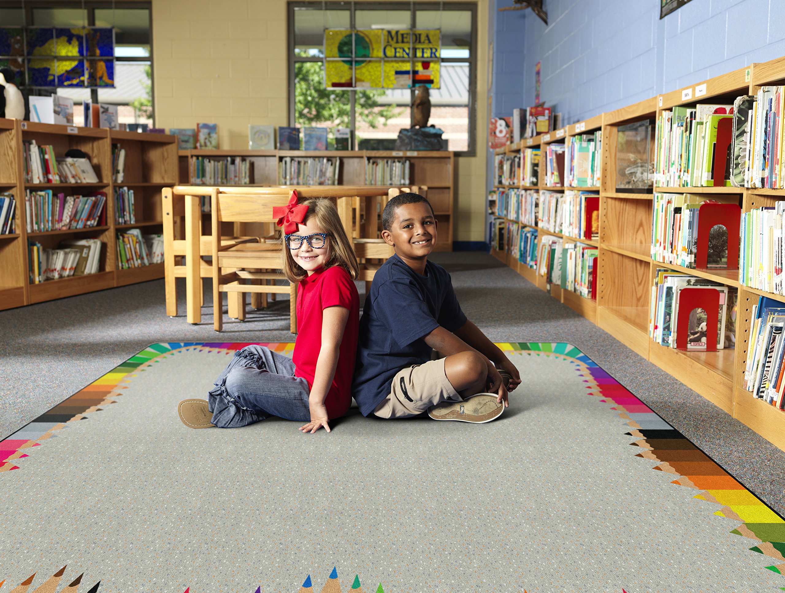 Flagship Carpets Colored Pencils Multicolor Educational Rug - 7'6