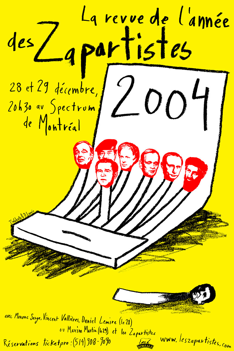 2004 Contemporary Art Poster - La Revue de l'Année des Zapartistes - Large Wall Decor for Living Room, Office & Art Gallery Display