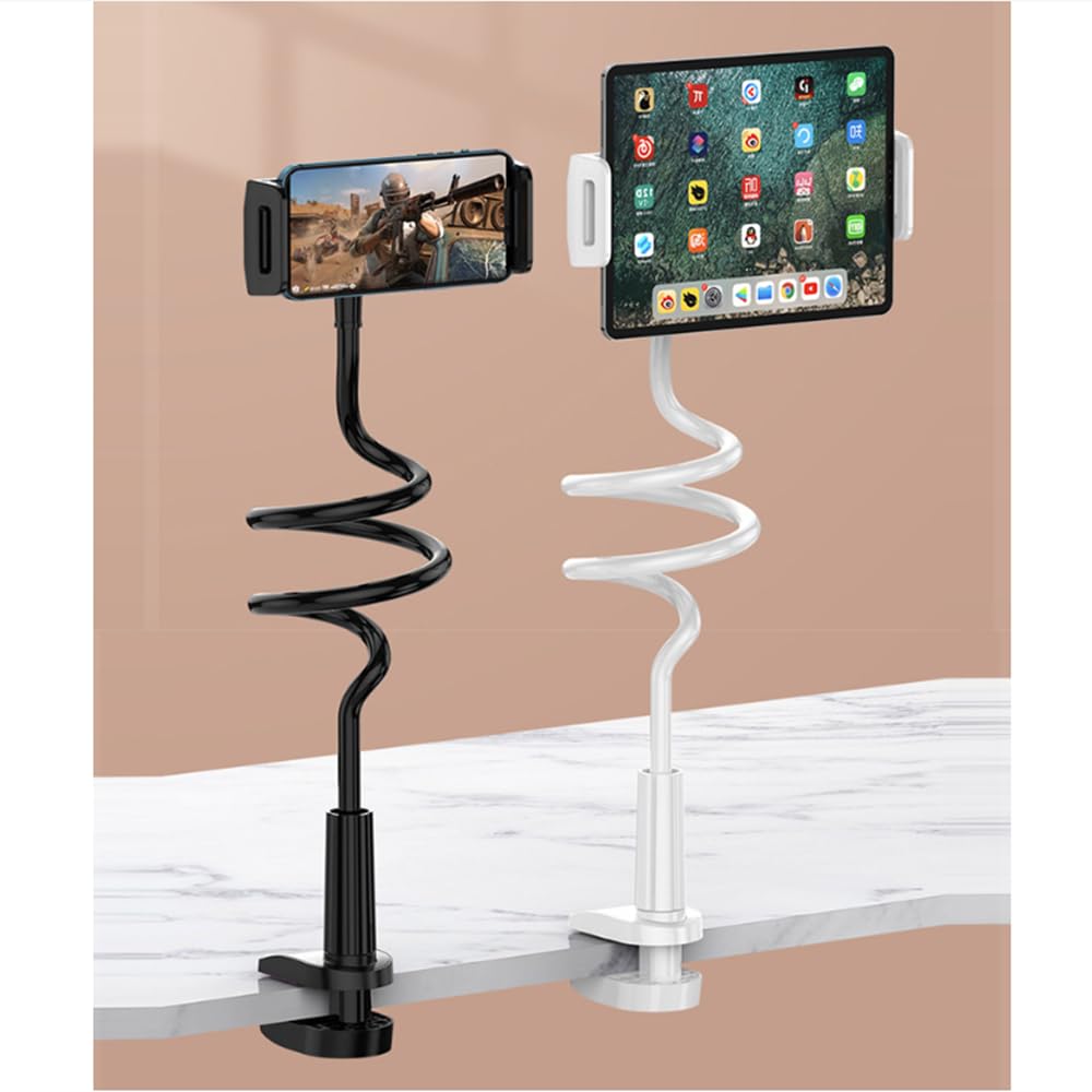 360° Rotatable Adjustable Tablet Stand Holder for Bed - Flexible Gooseneck Mount Compatible with iPad Pro/Air/Mini, Samsung Galaxy Tab, Nintendo Switch & Kindle (4.7