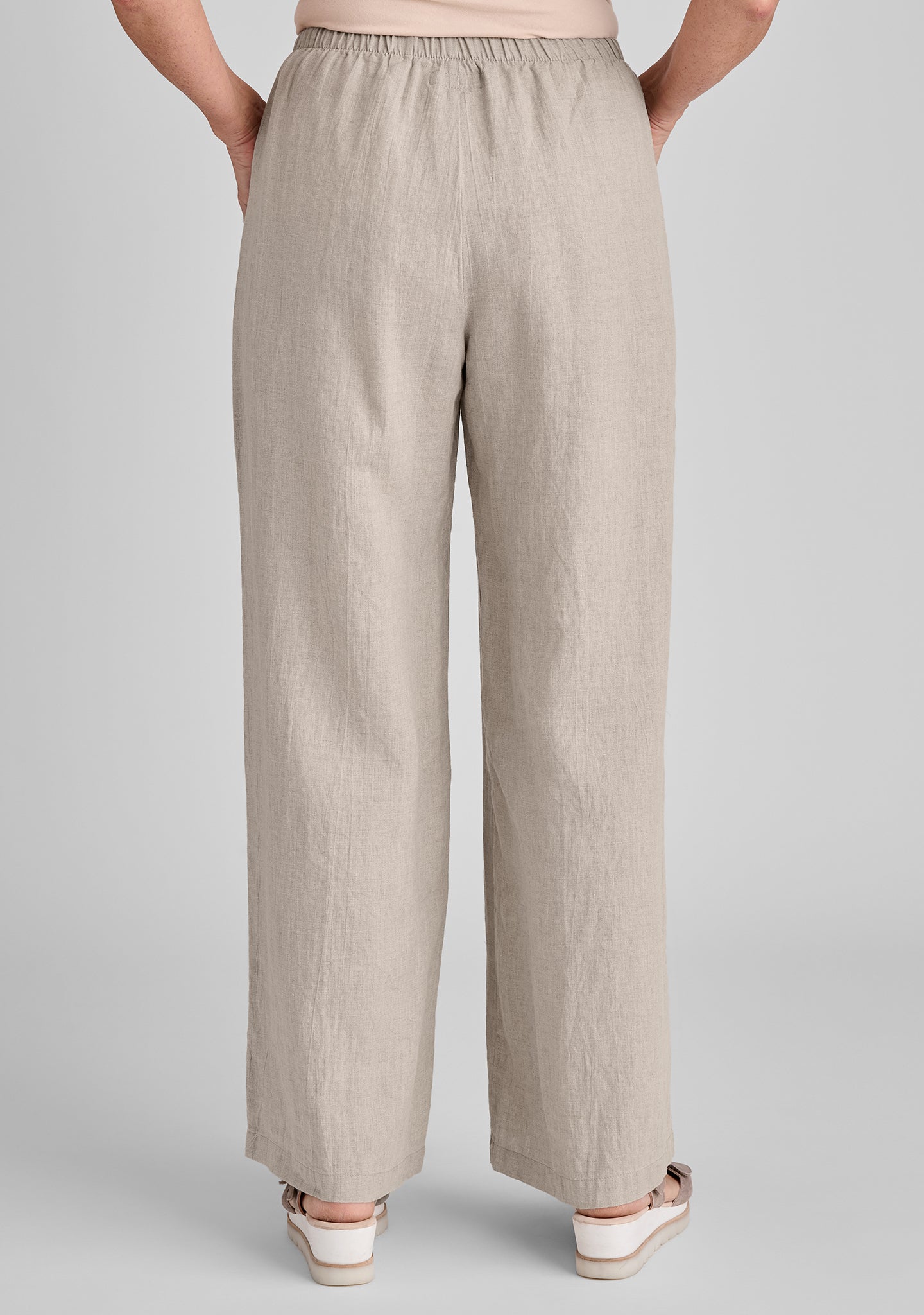 Flowing Linen Pants for Women - Elastic Waist Comfortable Wide Leg Trousers - Perfect for Summer, Beach, Yoga and Casual Wear
