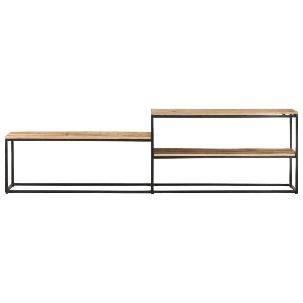 Rustic Mango Wood TV Stand with Storage - 70.9