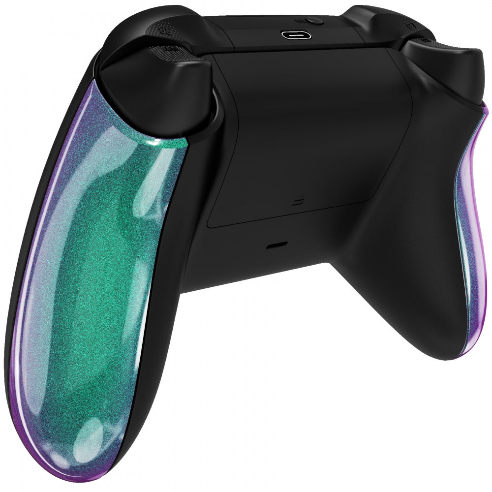eXtremeRate Chameleon Green & Purple Xbox Series X/S Controller Back Panels - Non-Slip Side Rails & Ergonomic Handles for Enhanced Gaming Performance | Replacement Parts Only (Controller NOT Included) | Perfect for FPS, Racing & Action Games | Model PX3P302