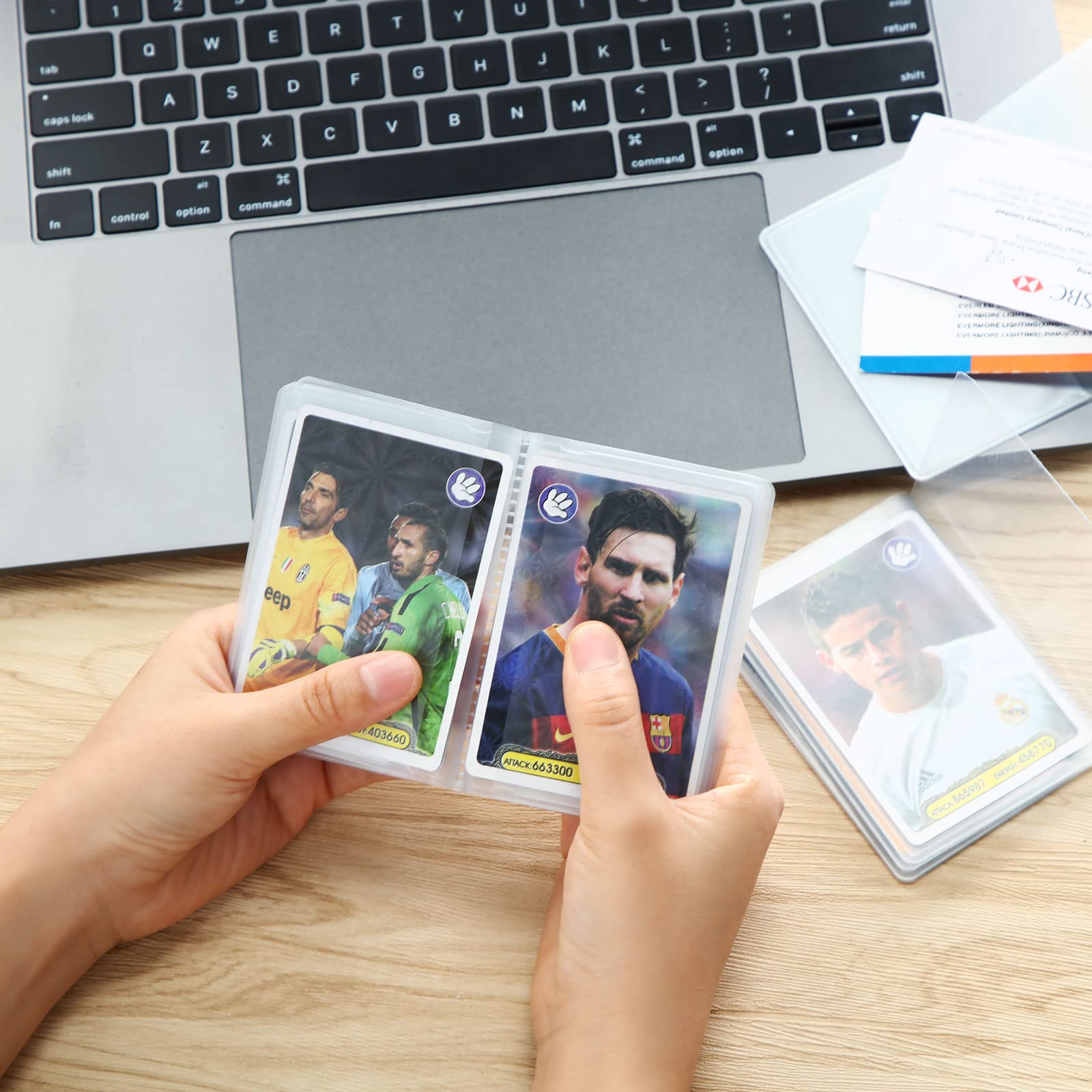 4 Pack Clear Plastic Credit Card Holders - 6 Page Wallet Insert for Men & Women - Transparent Photo Sleeves for Bifold & Trifold Wallets - Perfect for Organizing Cards, IDs and Family Photos in Your Wallet