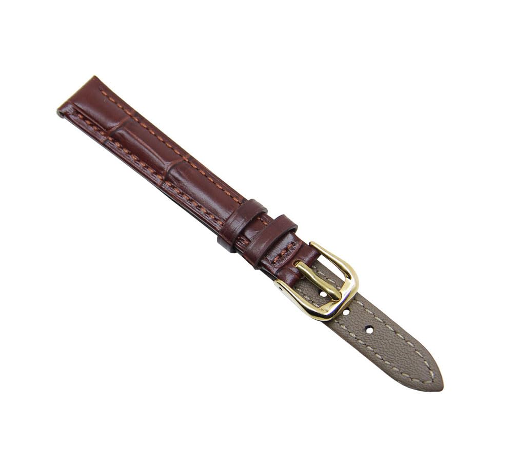 Leather Watch Band Strap - Gold Buckle, Multiple Colors for Men & Women | Casual & Formal Wear
