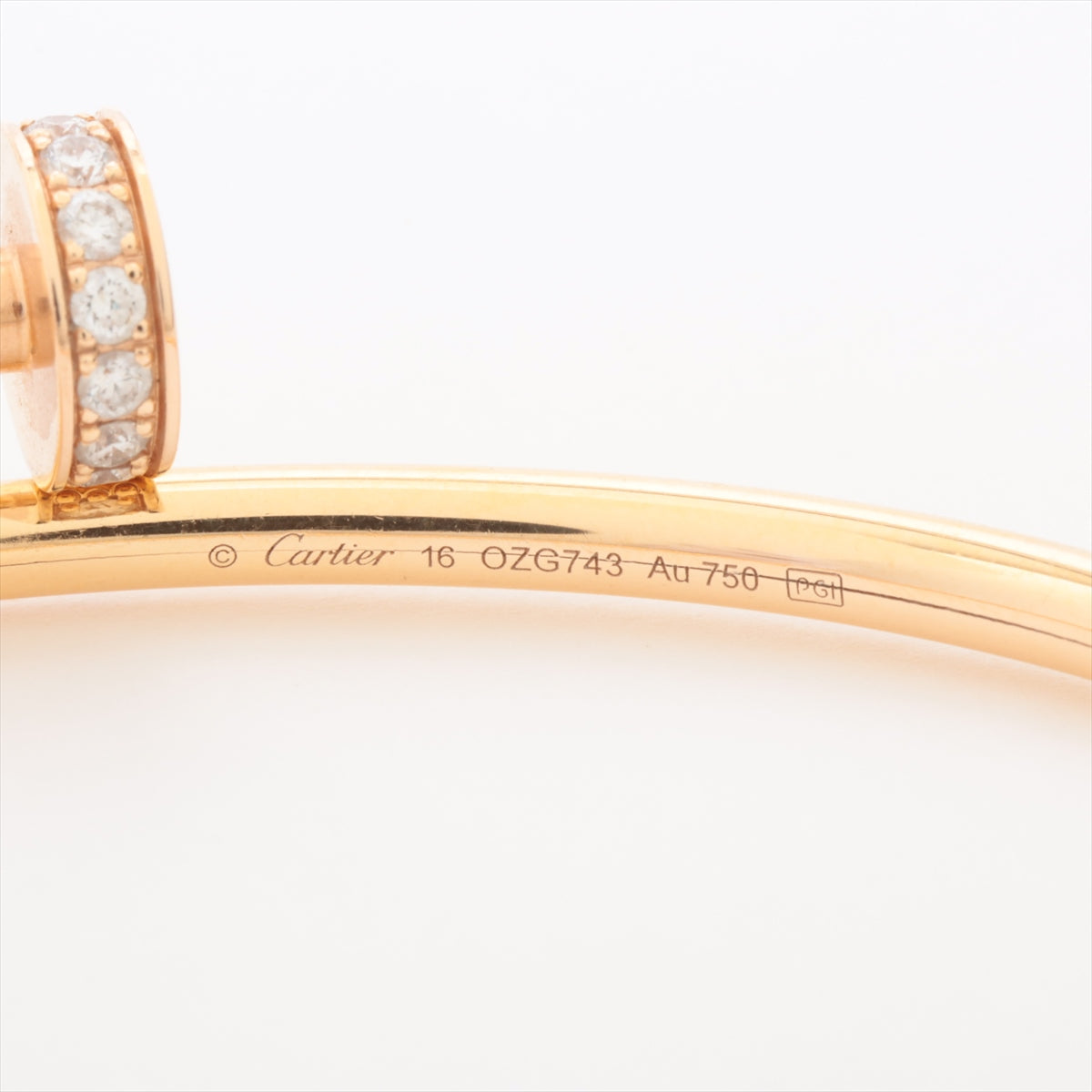 Cartier Juste Un Clou JUC SM Size 16 Diamond Bracelet - 18K Rose Gold Luxury Jewelry for Women, Perfect for Weddings, Anniversaries & Special Occasions