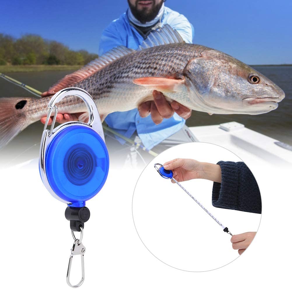 2 Pack Flexible Hanging Telescopic Buckle Fish Tape Measure - Retractable Fishing Ruler for Saltwater & Freshwater Anglers - Perfect for Measuring Catch Size on Boats, Docks & Shorelines