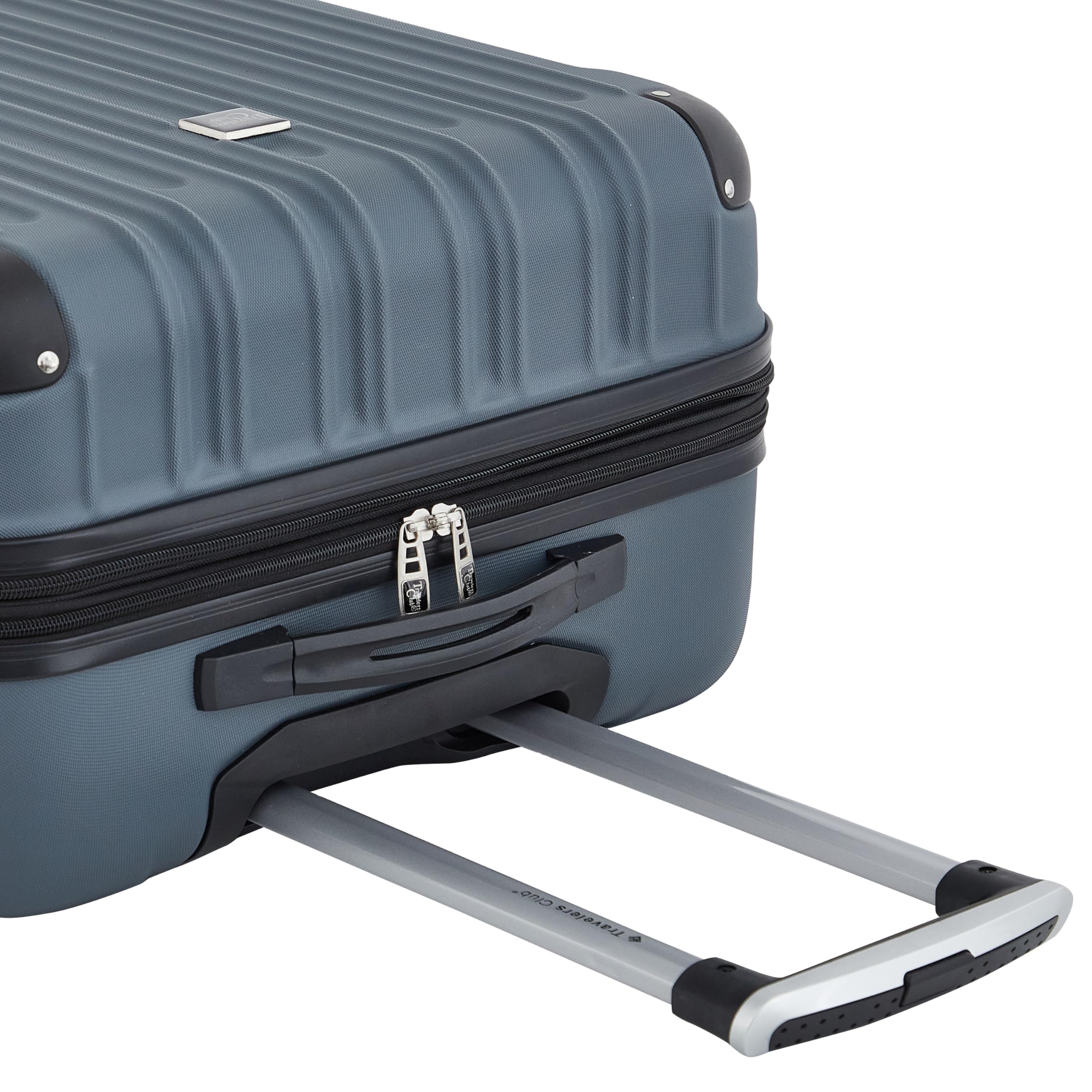 Travelers Club Midtown Hardside Luggage 4-Piece Set - Durable Spinner Suitcase with TSA Lock, Lightweight Carry On & Checked Bags for Air Travel (Slate Color) - Perfect for Family Vacations, Business Trips & International Adventures