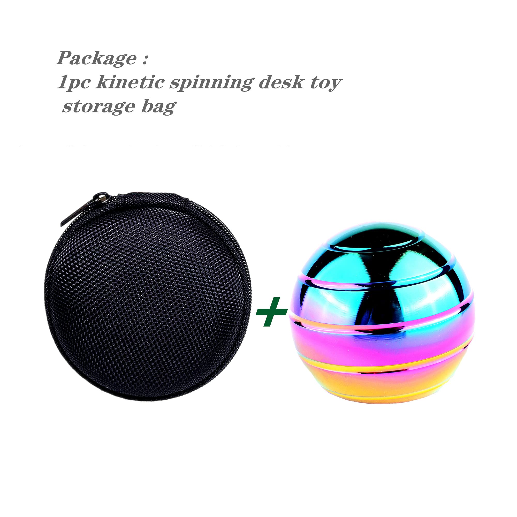 Kinetic Desk Toys - Full Body Optical Illusion Spinner Ball with Storage Bag | Large Long-Spinning Top for Stress Relief & Focus | Perfect for Office, Classroom, Parties & Holiday Gifts | Fun Fidget Toy for Adults & Kids