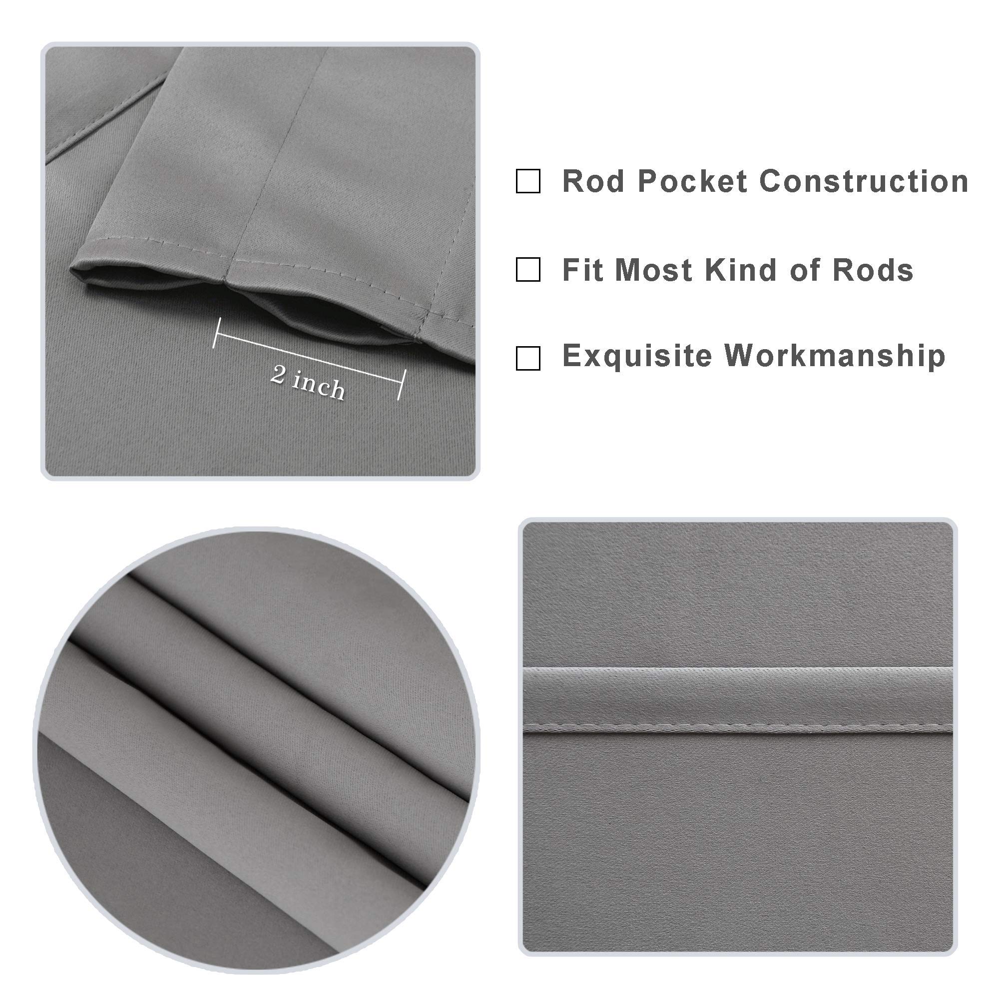 DWCN Blackout Grey Curtains Set - Rod Pocket Design for Patio Sliding Doors - 1 Panel 38x45 Inches & 1 Panel 100x96 Inches - Light Blocking, Privacy & Thermal Insulation - Perfect for Living Room, Bedroom or Home Office