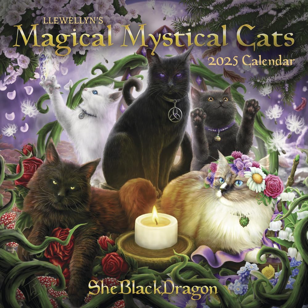 Llewellyn's 2025 Magical Mystical Cats Wall Calendar - Astrology & Moon Phases | Perfect for Cat Lovers, Wiccan Practitioners & Home Office Decor