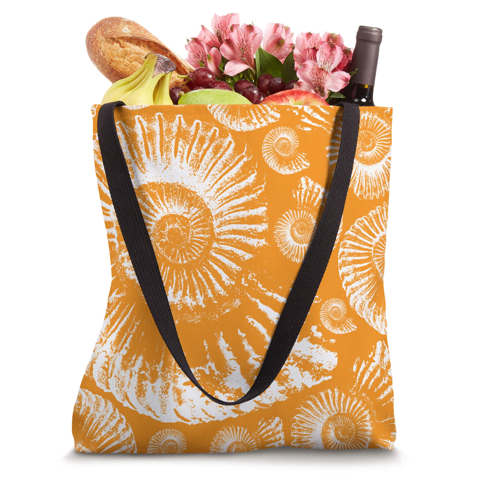 Fossil Ammonite Print Tote Bag - Stylish & Durable Canvas Shopper for Women - Perfect for Grocery Shopping, Beach Trips & Everyday Use