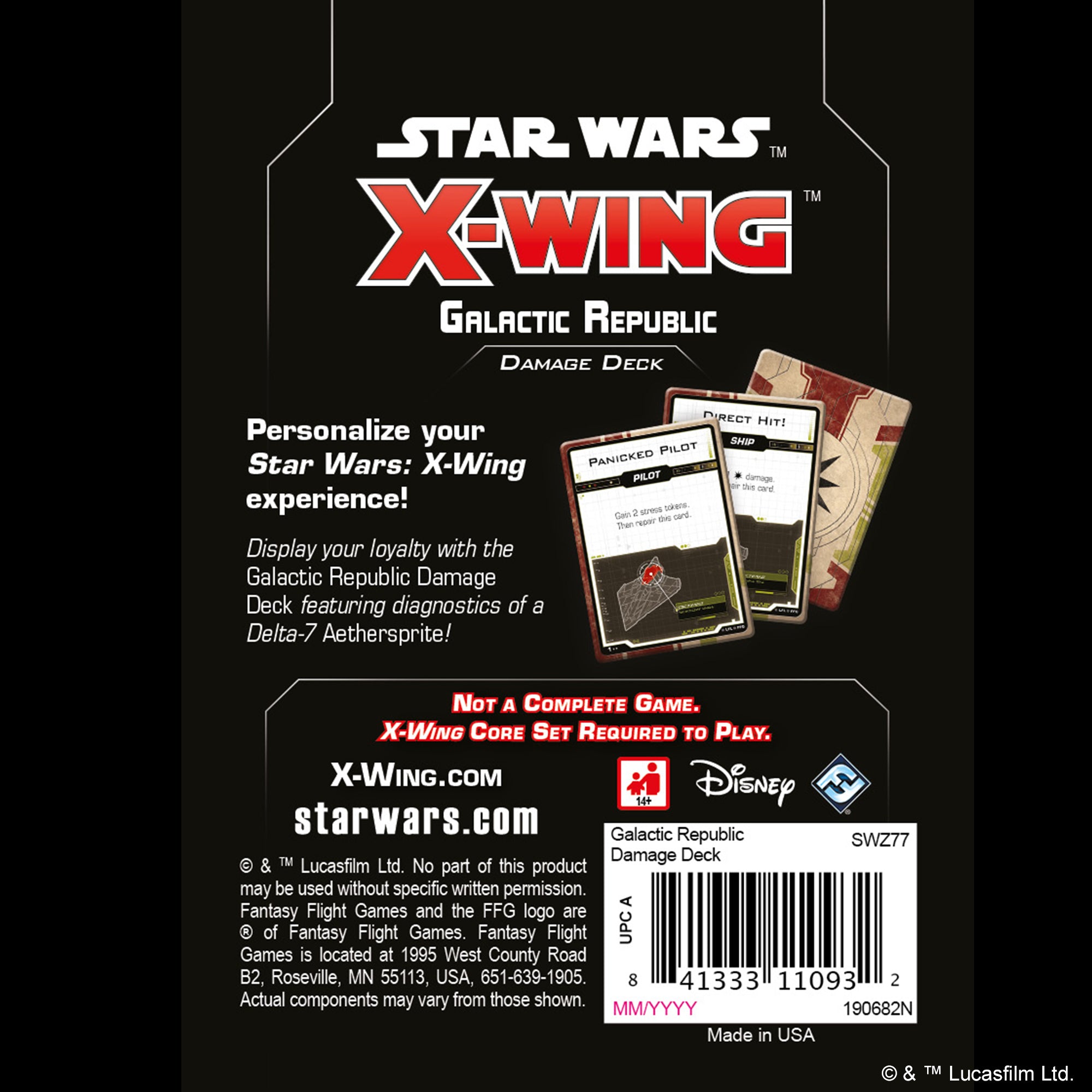 Star Wars X-Wing 2nd Edition Galactic Republic Damage Deck - Upgrade Cards for Tabletop Miniature Game | Perfect for Tournament Play & Strategy Gaming Nights