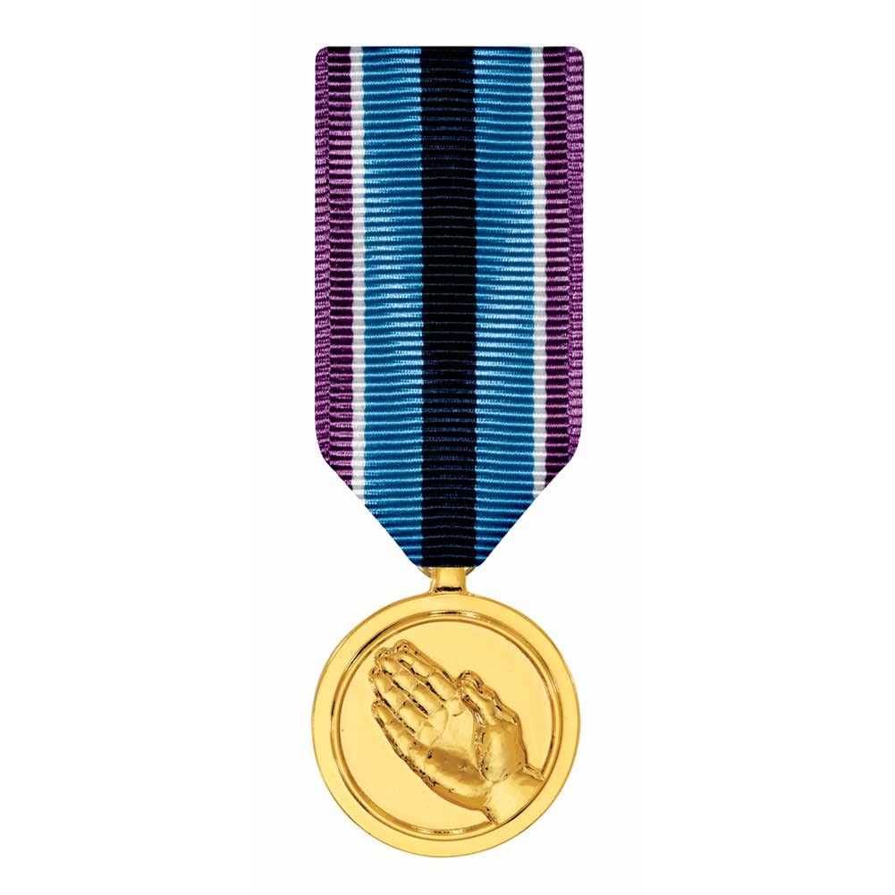 MEDALS OF AMERICA EST. 1976 Humanitarian Service Miniature Medal - Anodized Military Award for Recognition & Display | Perfect for Veterans, Collectors & Shadow Box Displays