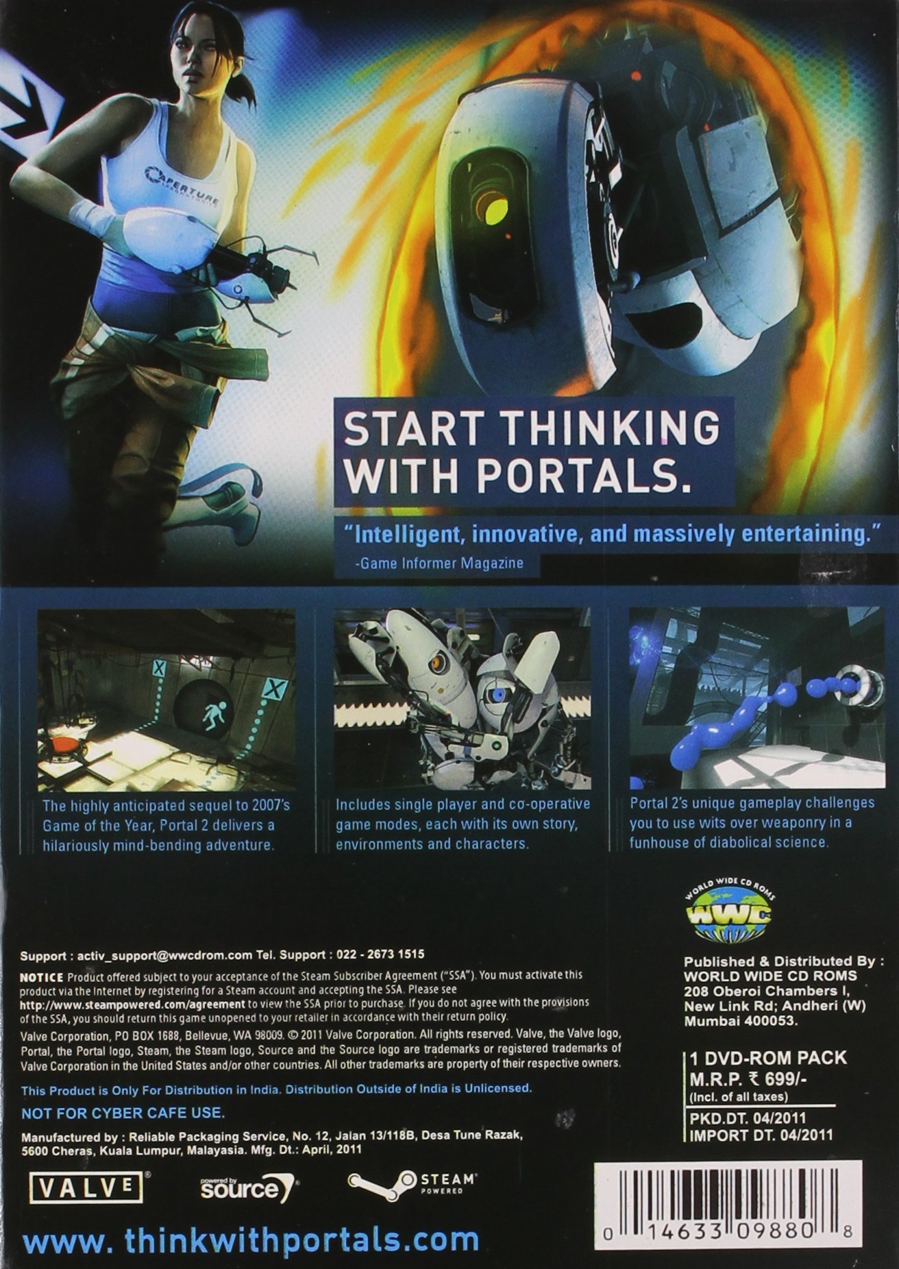 Portal 2 PC Game - Award-Winning Puzzle Adventure | Solve Challenging Portals with Friends | Perfect for Co-op Gaming Nights & STEM Learning