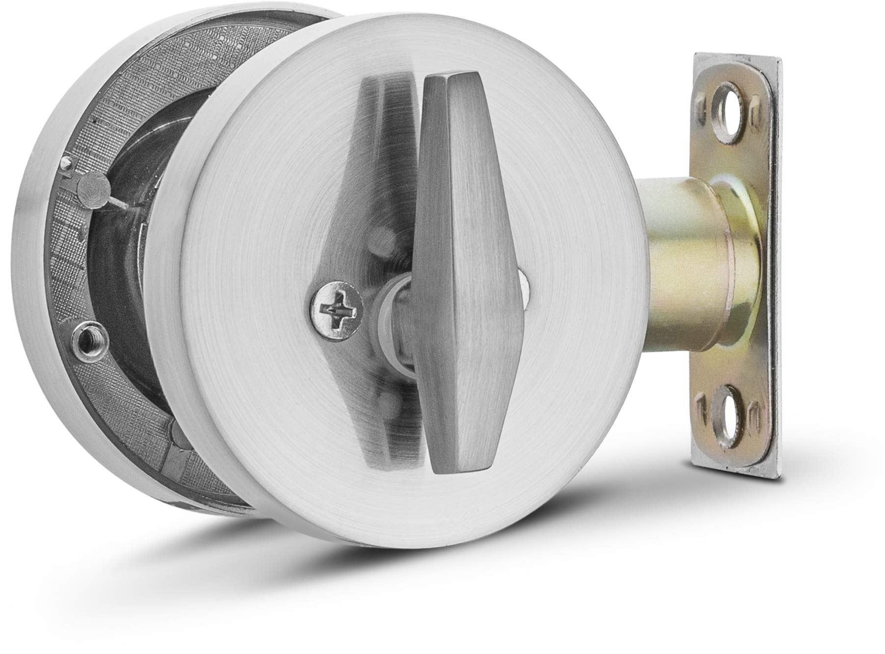 Berlin Modisch Satin Nickel Entry Lever Door Handle & Single Cylinder Deadbolt Lock Set - Heavy Duty for Front Doors & Offices (Right/Left Handed) | Secure Home & Commercial Access Solution
