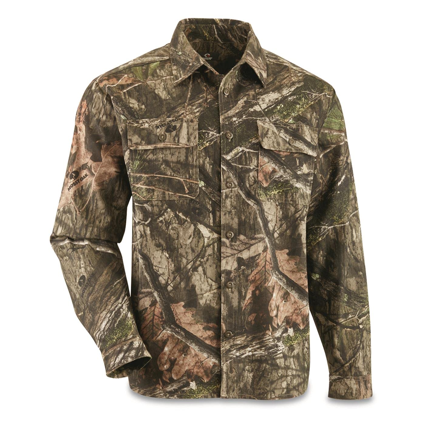 Guide Gear Men's Camo Button-Up Shirt - Long Sleeve Hunting Camouflage Shirt for Outdoor Activities | Perfect for Hunting, Hiking & Camping