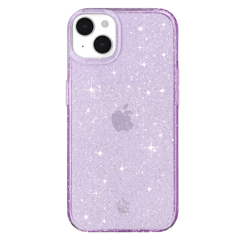 Lilac Stardust Glitter iPhone Case - Protective & Stylish Phone Cover for iPhone 13/14/15 - Perfect for Parties, Festivals & Everyday Use