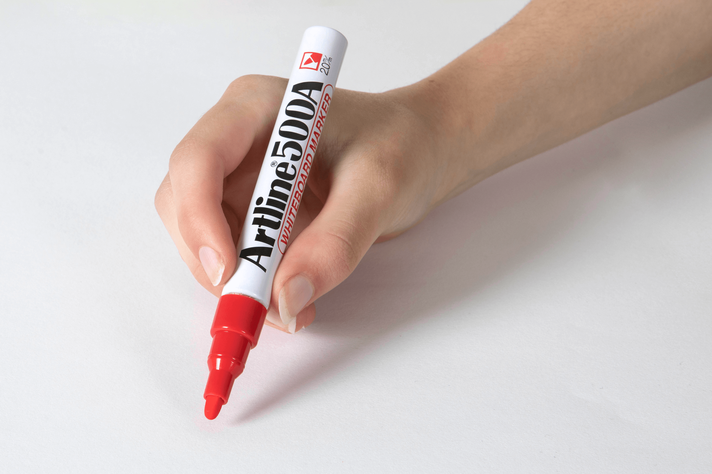 Artline 500A Whiteboard Marker 2mm Bullet Tip - Red (12-Pack) for Classroom, Office & Home Use - Dry Erase Markers for Whiteboards, Glass & Non-Porous Surfaces