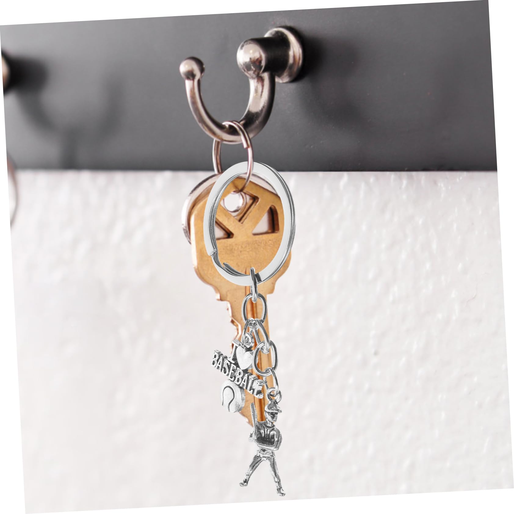 Baseball Keychain for Men & Women - Durable Key Ring Keychain Accessories for Baseball & Softball Fans - Perfect for Keys, Bags & Backpacks