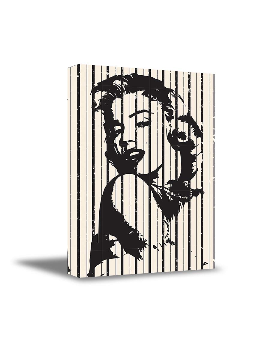 Vintage Marilyn Monroe Black & White Framed Canvas Poster - 11