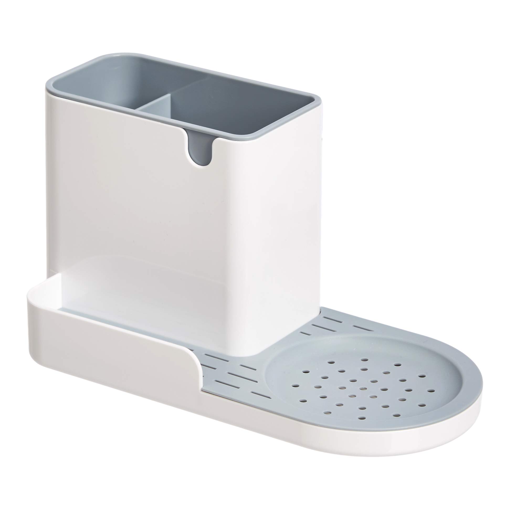 Amazon Basics Large Kitchen Sink Organizer and Sponge Holder - Stainless Steel Drain Rack for Dishes, Utensils, and Cleaning Supplies | Perfect for Small Kitchens, Apartments, and RVs