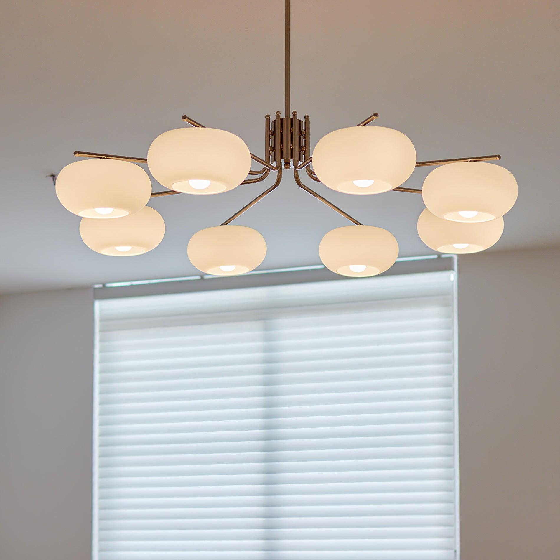 Brandon Crystal Chandelier - Elegant Modern Ceiling Light Fixture for Dining Room, Living Room & Bedroom | Energy Efficient LED Lighting | Easy Installation Home Decor