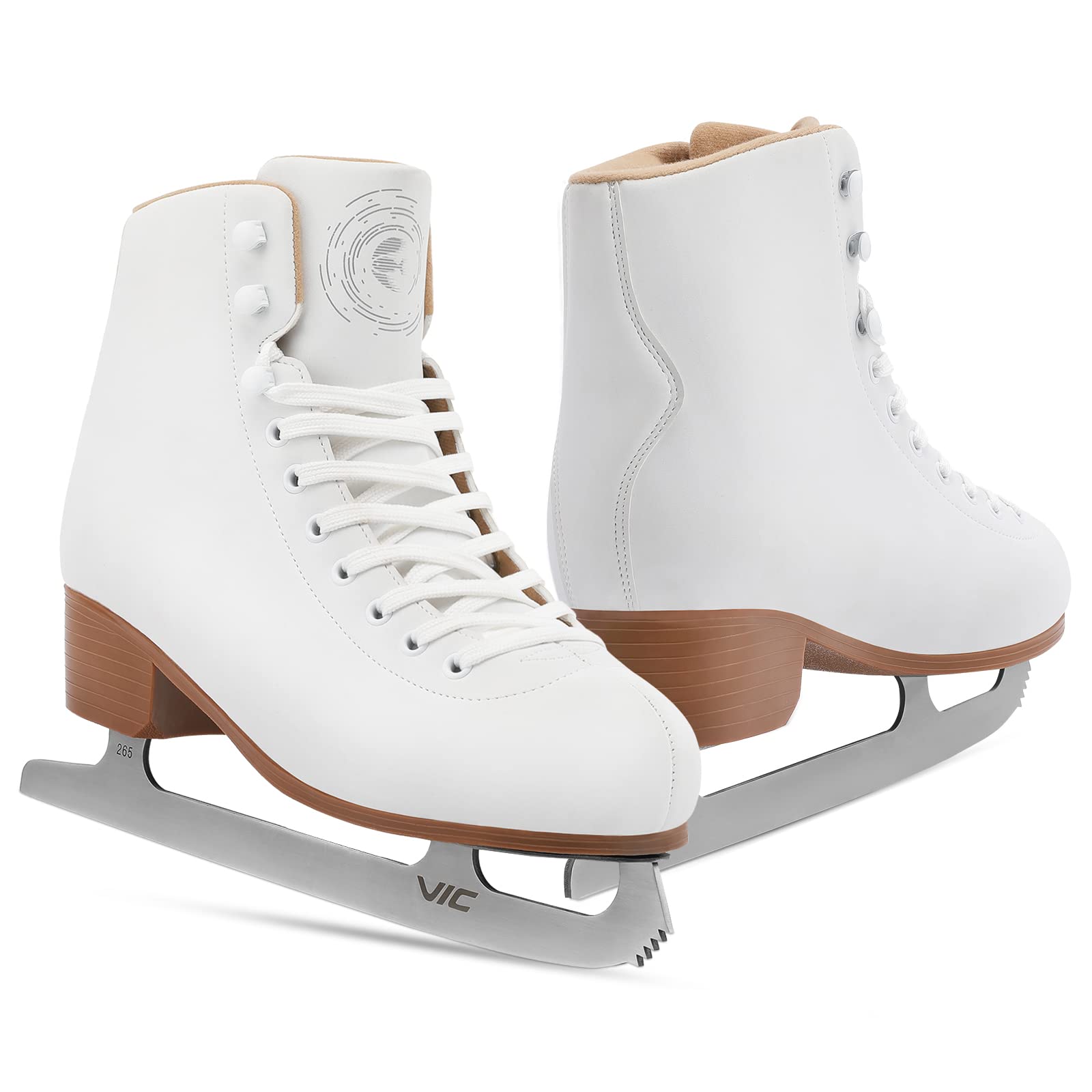 Women's Figure Ice Skates with Lace-Up Design & Skate Guards - Perfect for Indoor & Outdoor Skating, Ice Hockey, and Recreational Use