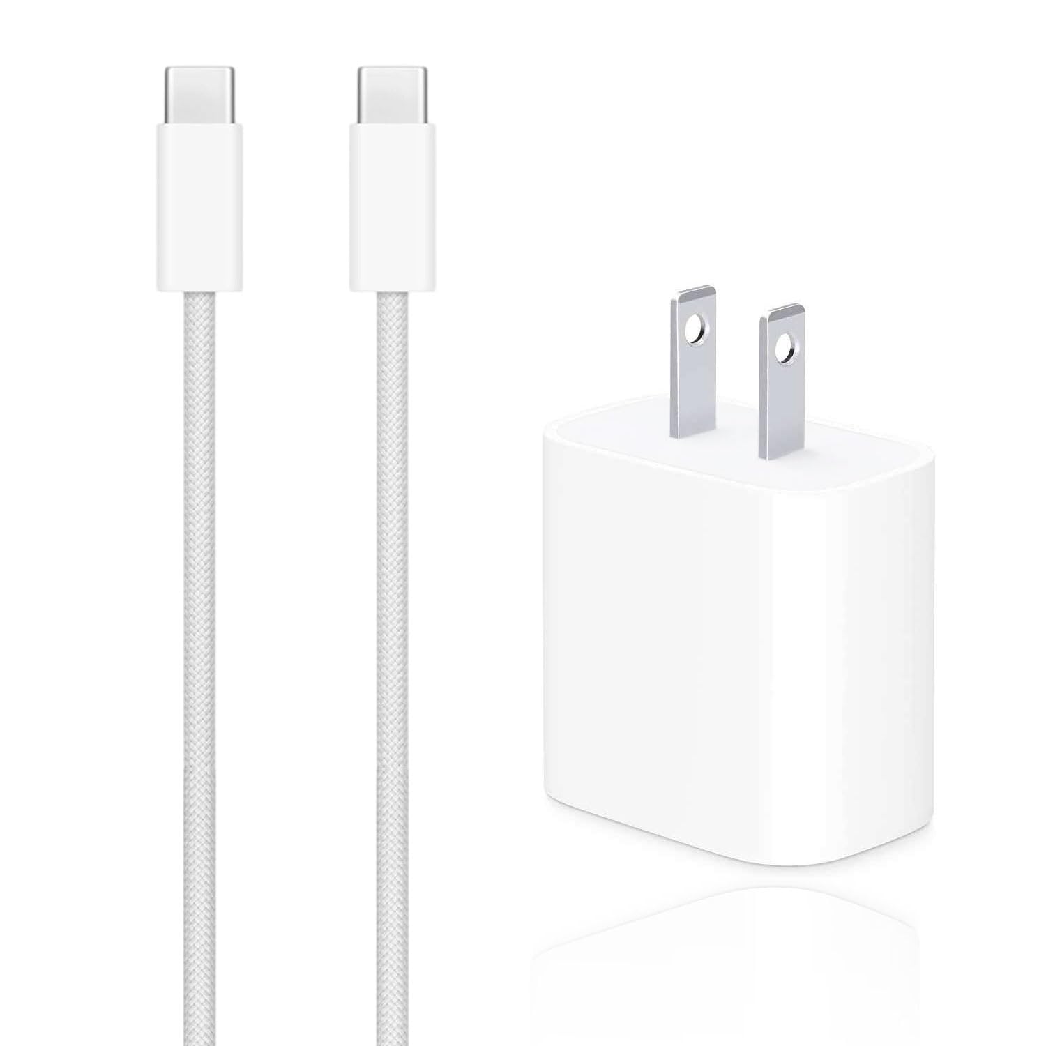 6ft USB C to USB C Fast Charging Cable - 20W PD Compatible with iPhone 16/16E/15 Series, AirPods 4/Pro 2/Max 2 | Durable Woven Nylon Cord for Home, Office & Travel Charging