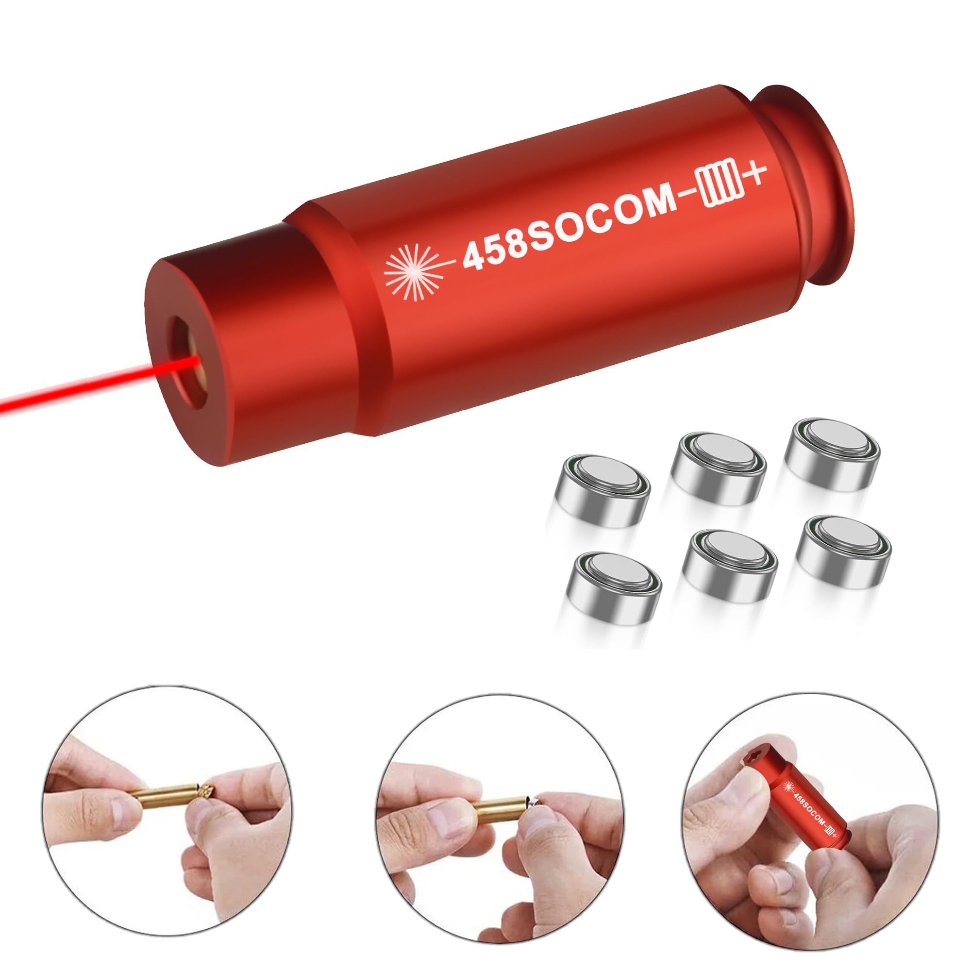 GOTICAL Red Dot .458 Laser Bore Sighter - Precision Hunting Tool for .458 Cartridge with Red Laser Boresighter | Perfect for Rifle Sight Alignment, Hunting, and Shooting Range Practice