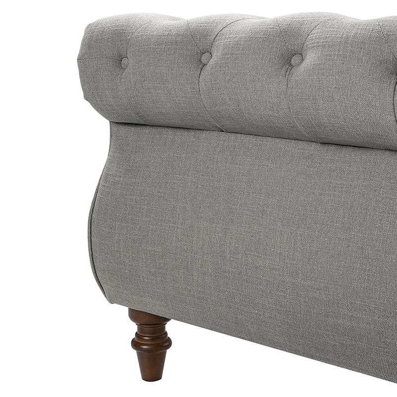 Deirdre Upholstered Sleigh Platform Bed - Queen Size with Solid Wood Frame & Luxe Fabric Headboard - Perfect for Modern Bedroom & Guest Room Decor