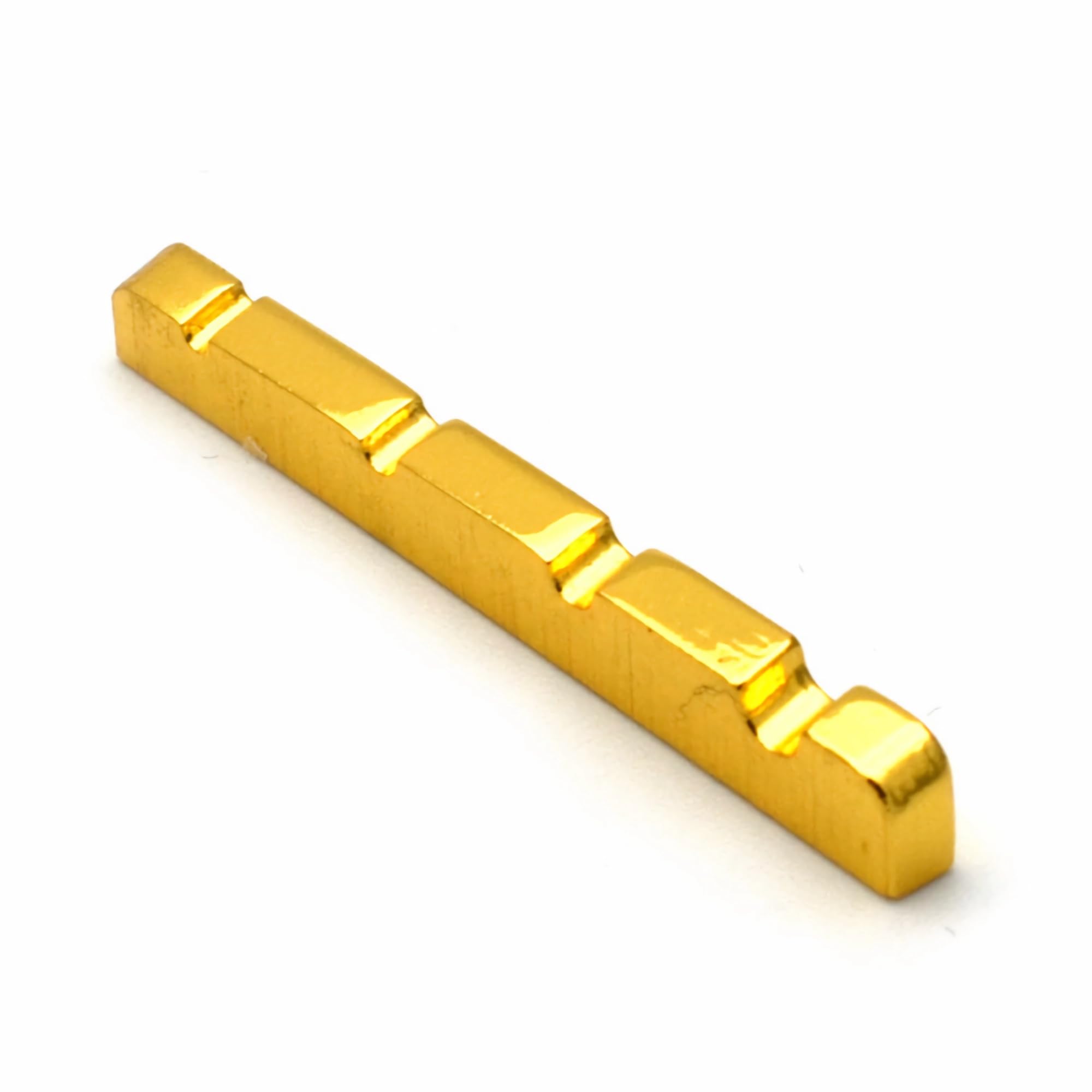 42mm High-Quality Brass Nut for Electric Bass Guitar - 4 String Replacement (42x3x5.5-4.5mm) | Perfect for DIY Repairs & Professional Setups