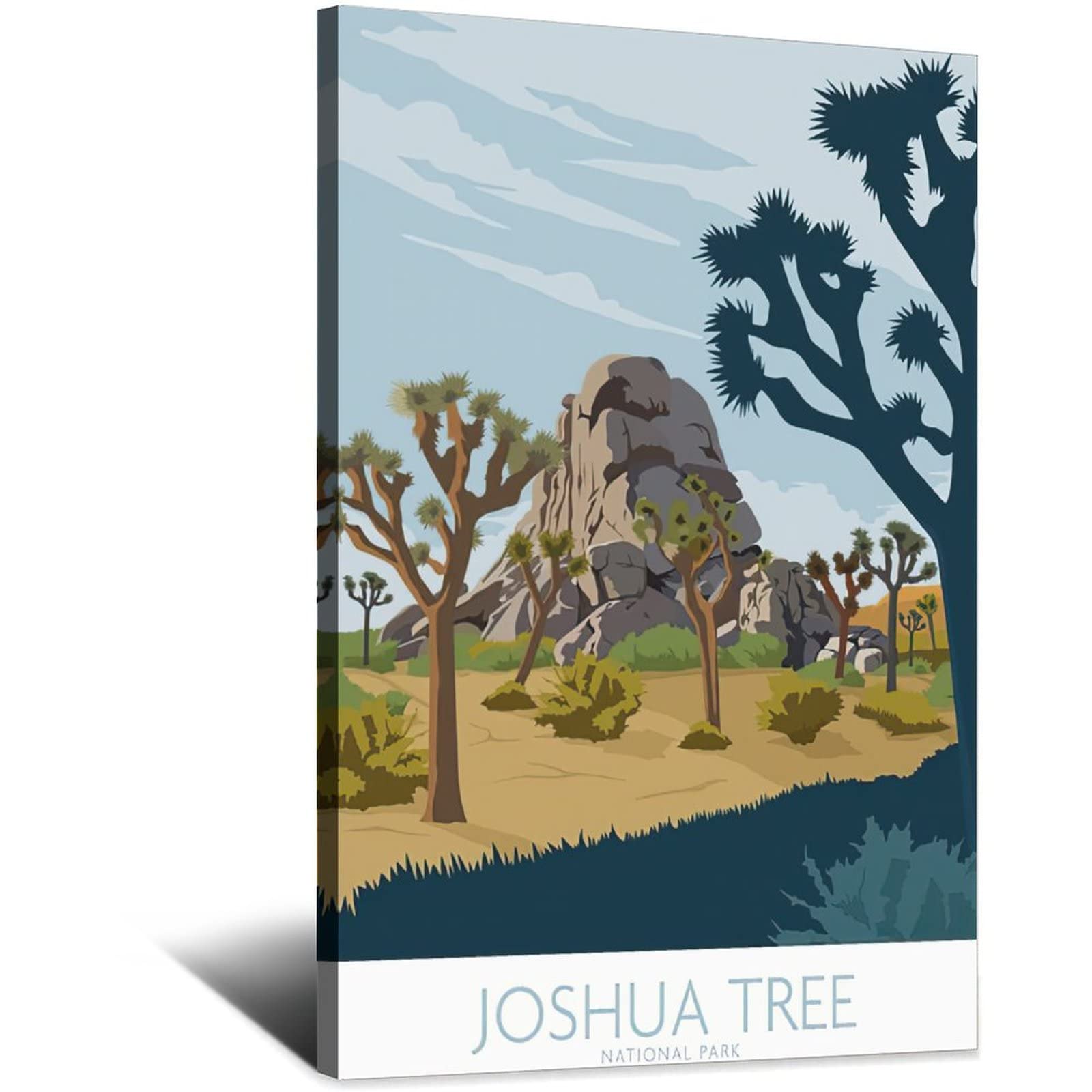 Joshua Tree National Park California Wall Art Poster - 20x30 Inches (50x75cm) Canvas Print for Home Decor, Living Room & Bedroom Decoration - Perfect for Nature Lovers & Desert Theme Interior Design