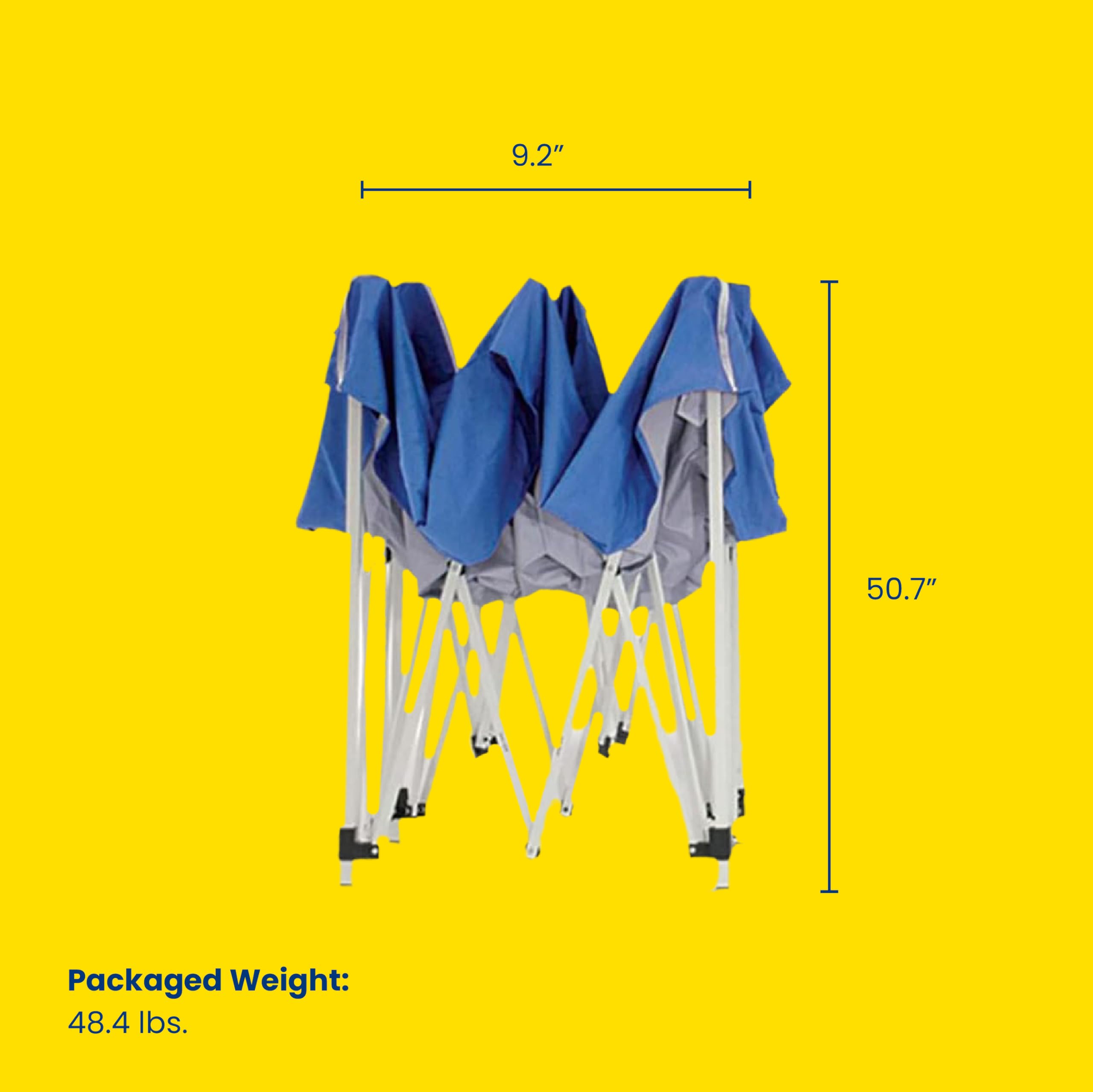 Z-Shade Everest 10x10 FT Instant Pop Up Canopy Tent - Heavy Duty Steel Frame Outdoor Shelter with Carry Bag & Stakes, Blue - Perfect for Backyard Parties, Camping, Beach & Outdoor Events
