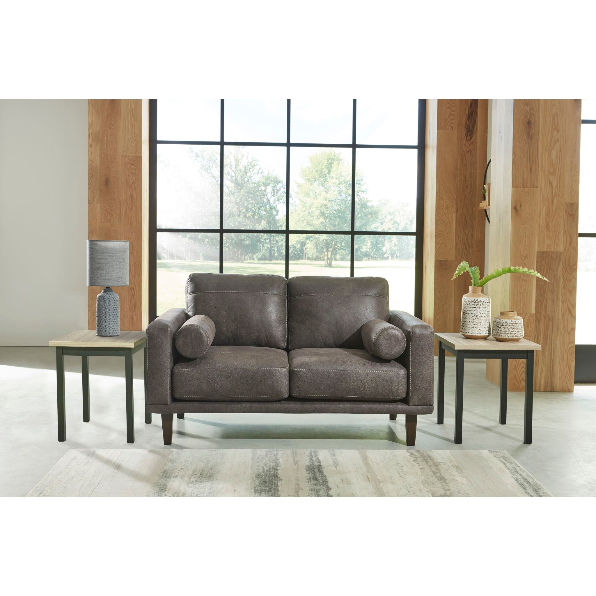 Arroyo Loveseat in Smoke Gray - Modern Small Sofa for Living Room, Apartment, or Office - Perfect for Relaxing, Reading, and Entertaining Guests