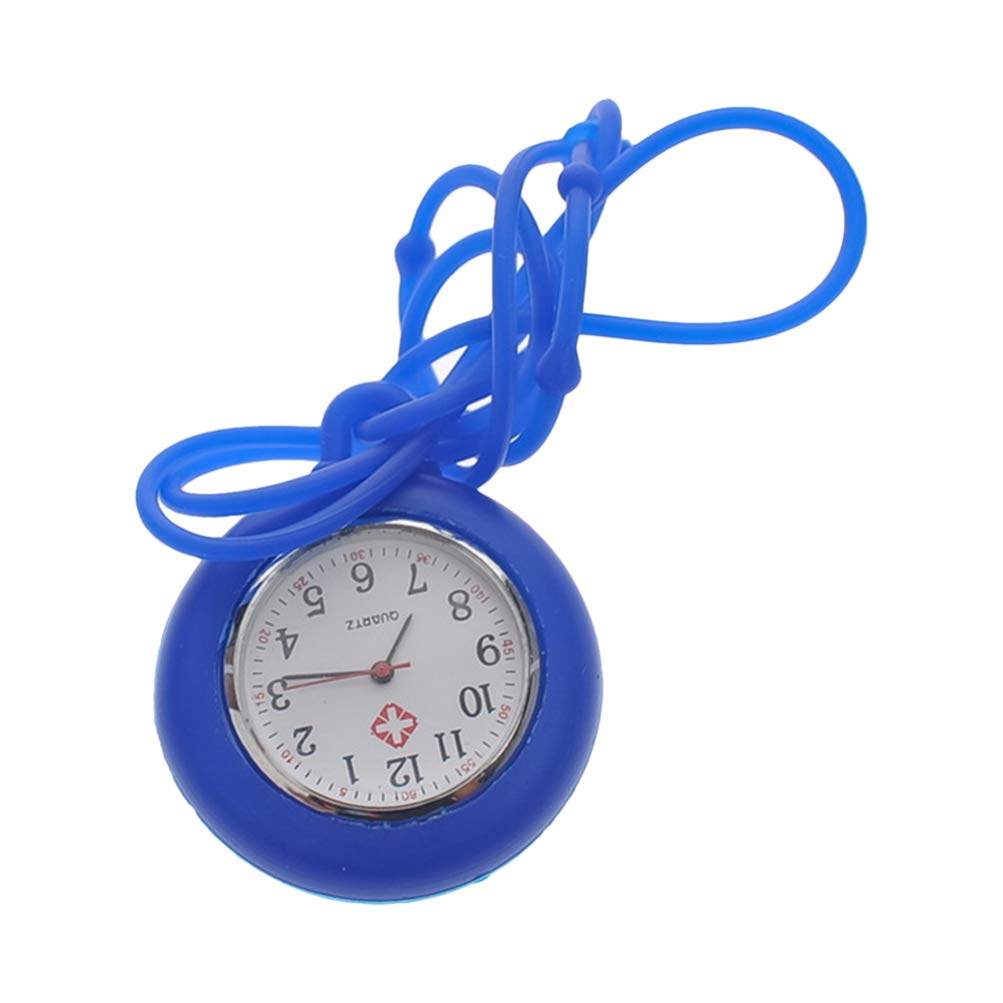Hemobllo Nurse Fob Watch - Waterproof Nursing Watch with Silicone Case & Adjustable Lanyard, Clip-On Pocket Watch for Nurses, Doctors & Medical Professionals (Blue) - Perfect for Clinical Shifts, Hospital Rounds & Healthcare Work